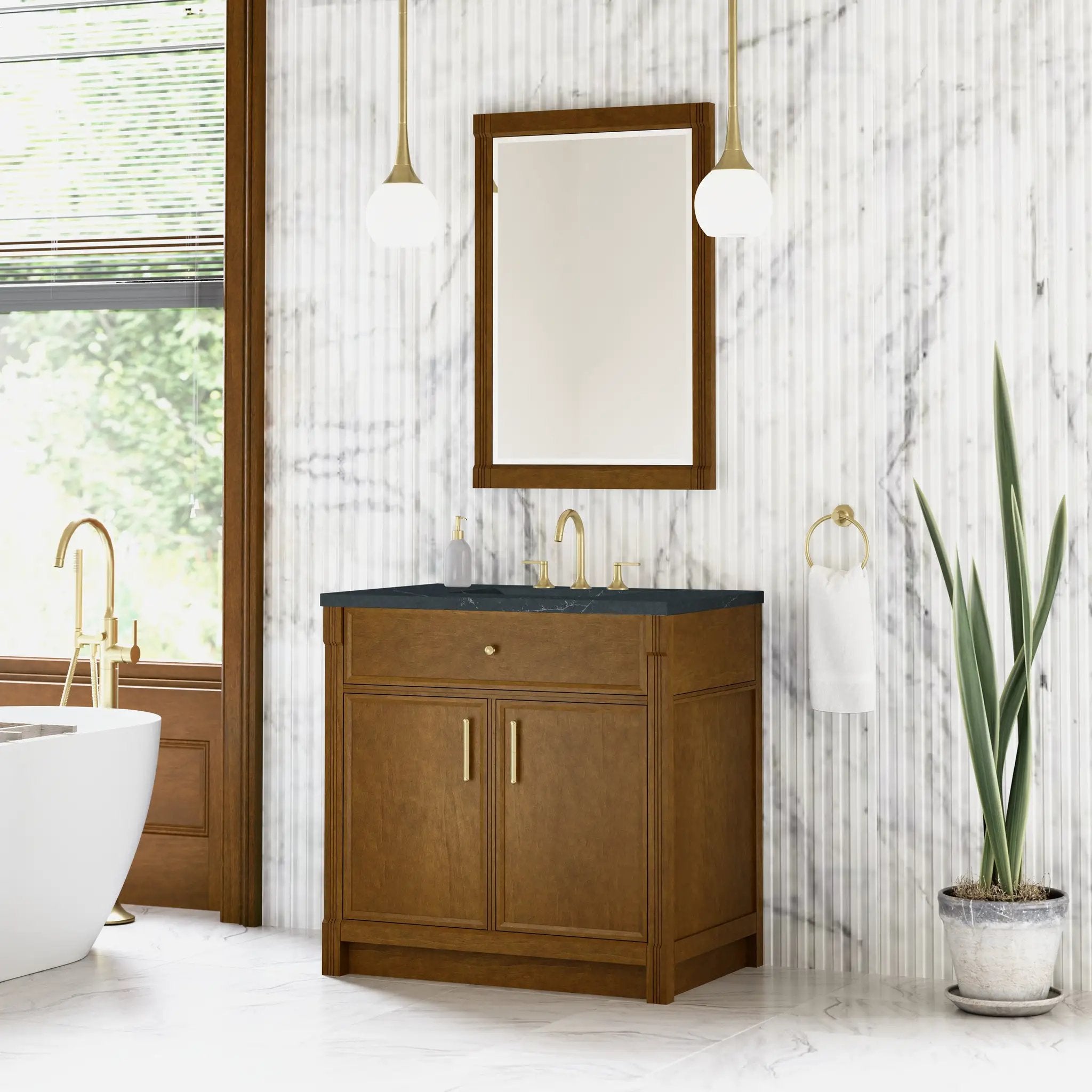 honey oak vanity