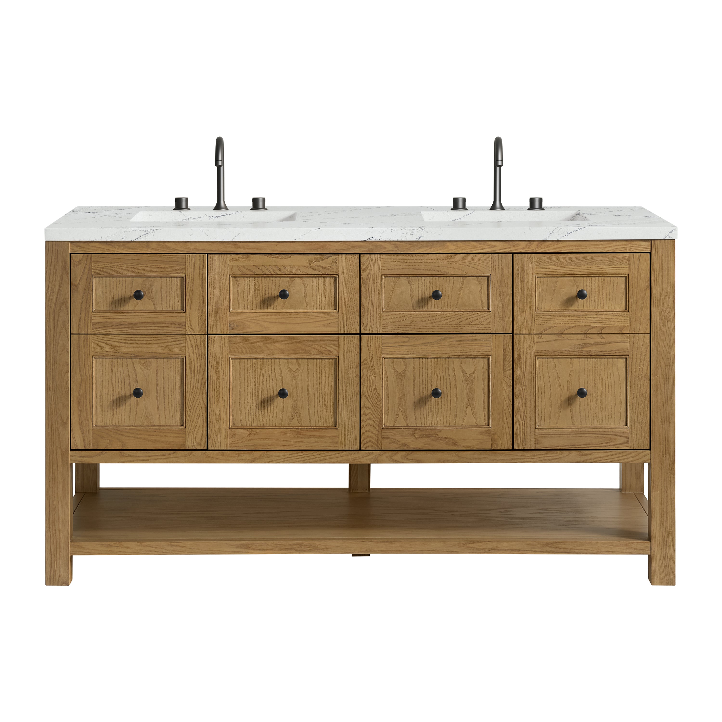 James Martin Vanities Breckenridge 60" Double Vanity - Light Natural Oak