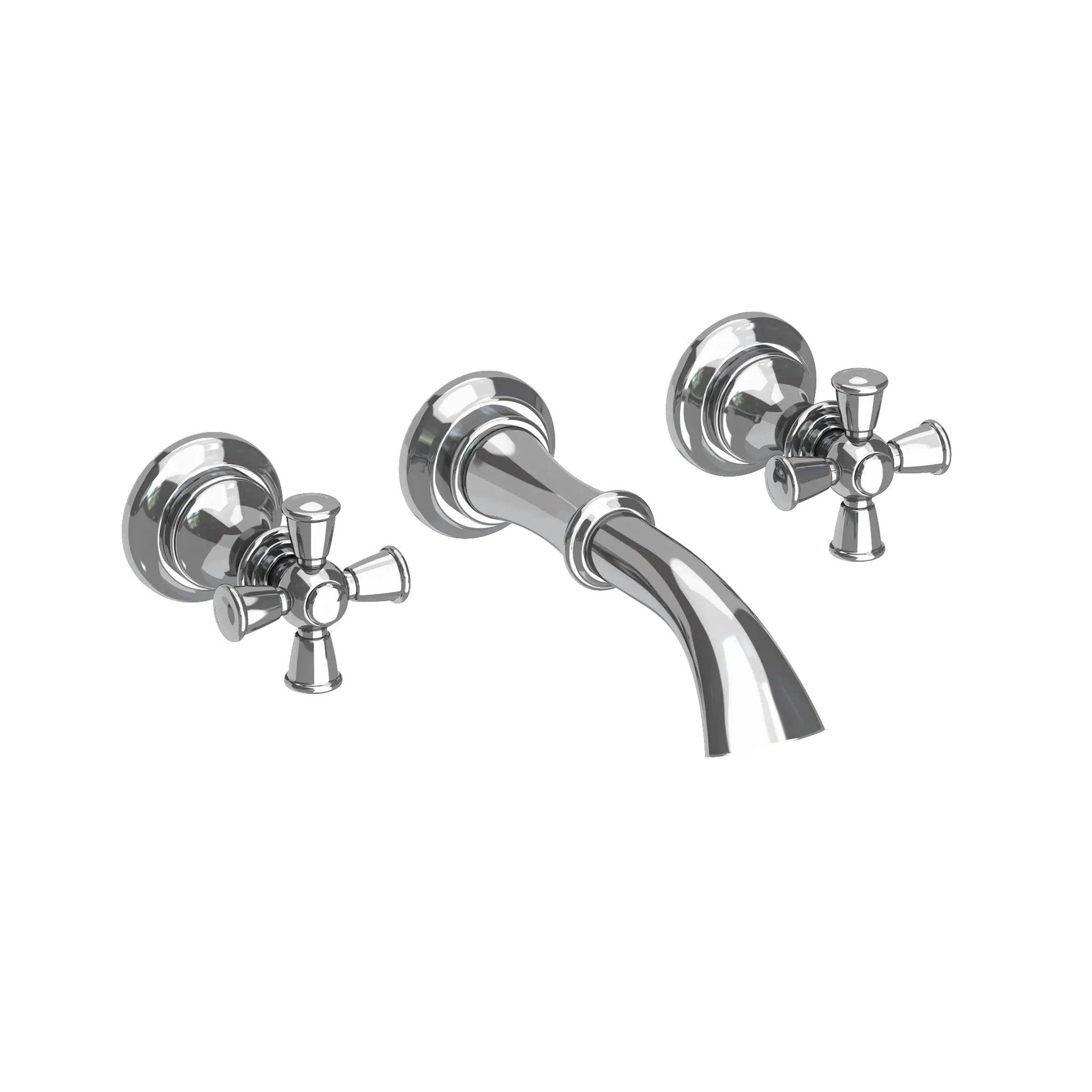 polished chrome lavatory faucet