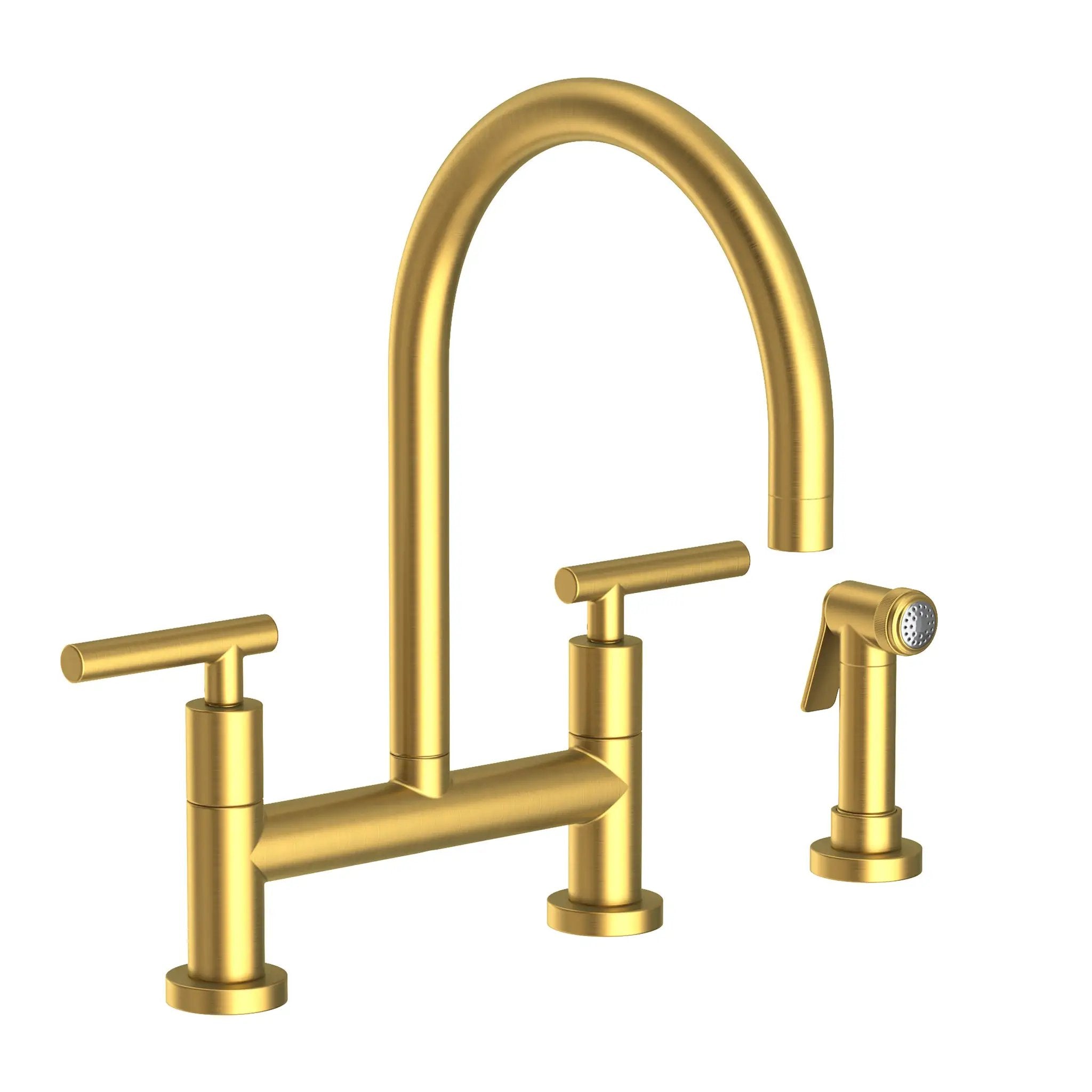 Newport Brass East Linear Kitchen Bridge Faucet with Side Spray by Newport Brass