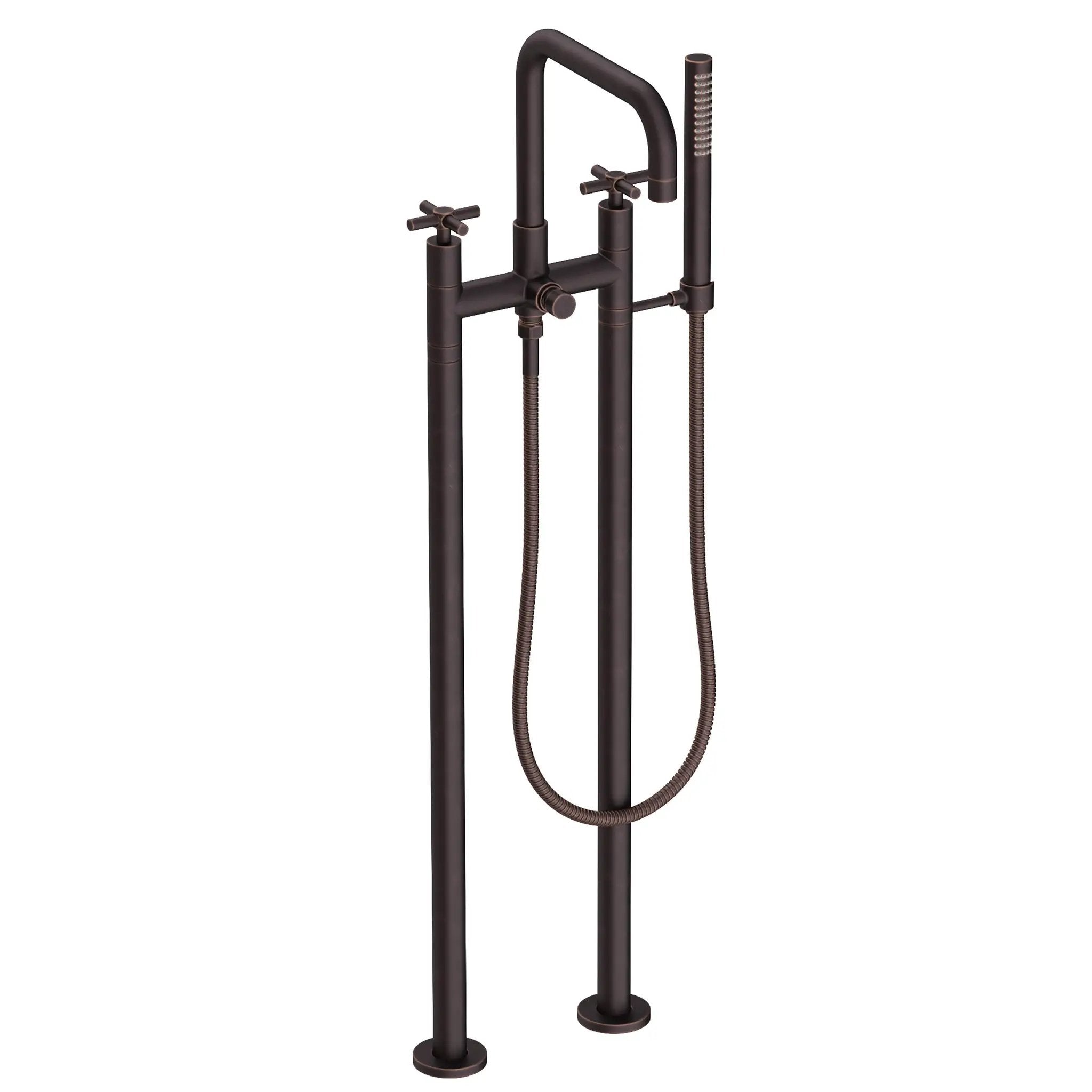 Newport Brass East Square Exposed Tub & Hand Shower Set w/Risers by Newport Brass
