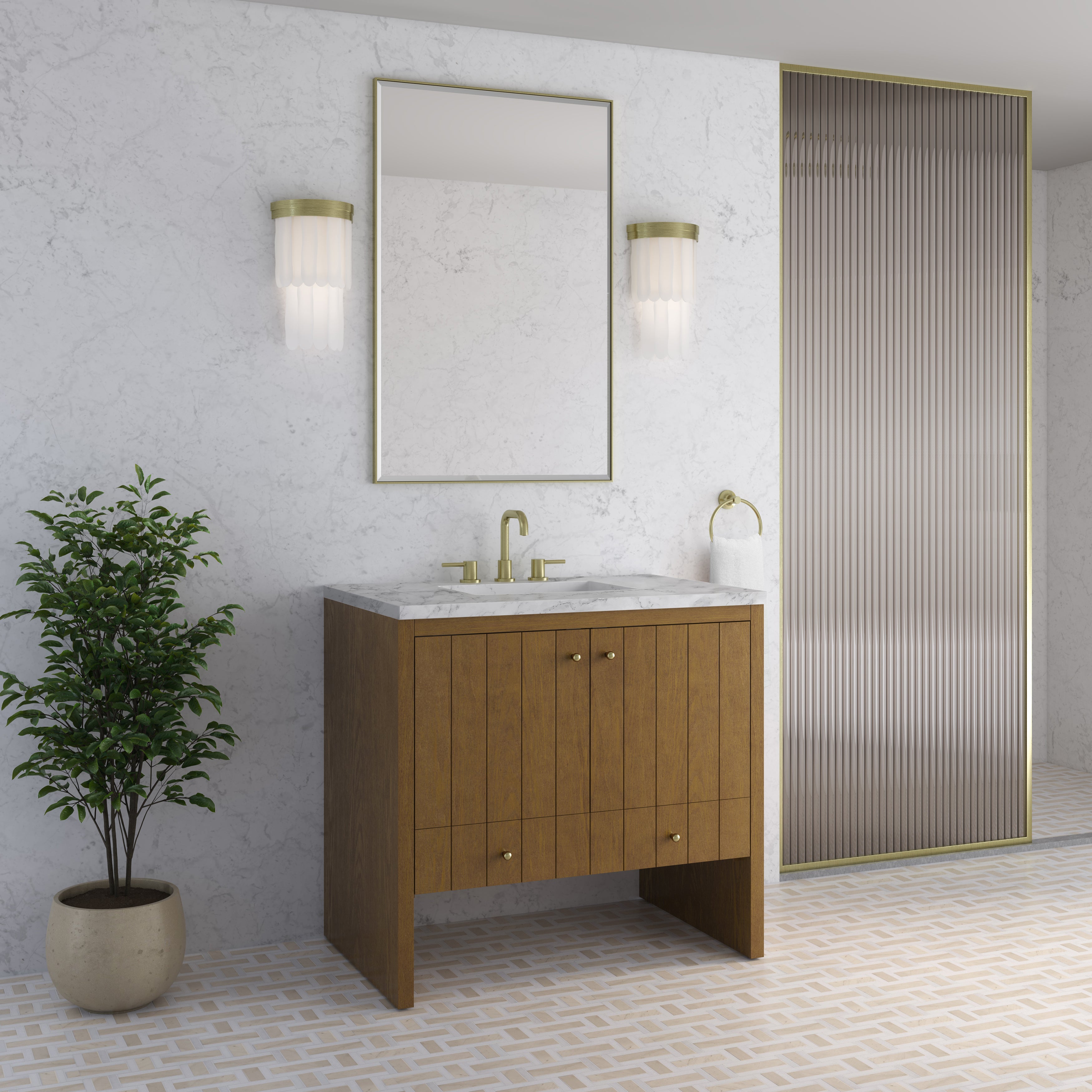 honey oak vanity