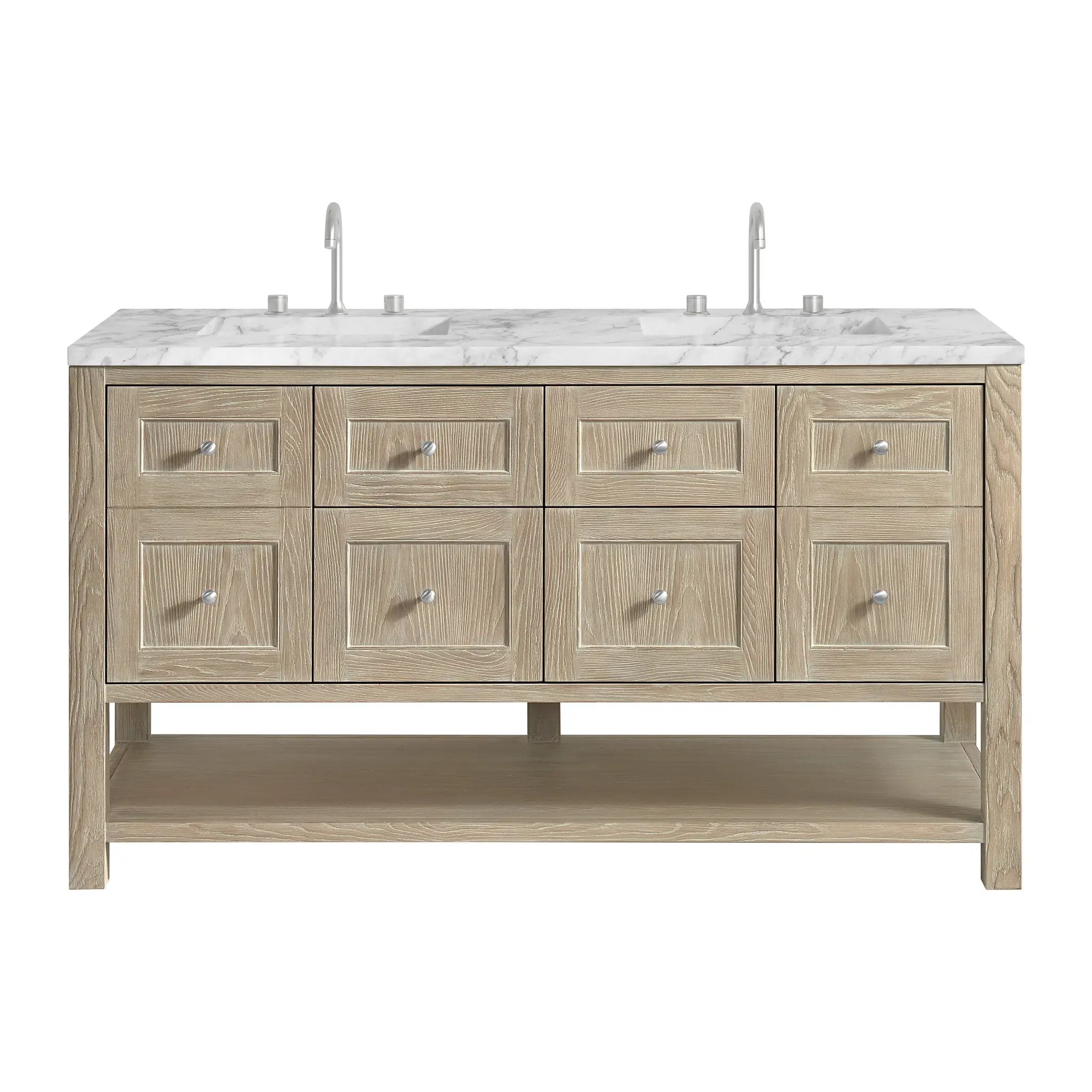 James Martin Breckenridge 60" Double Vanity Set - Whitewashed Oak by James Martin Vanities