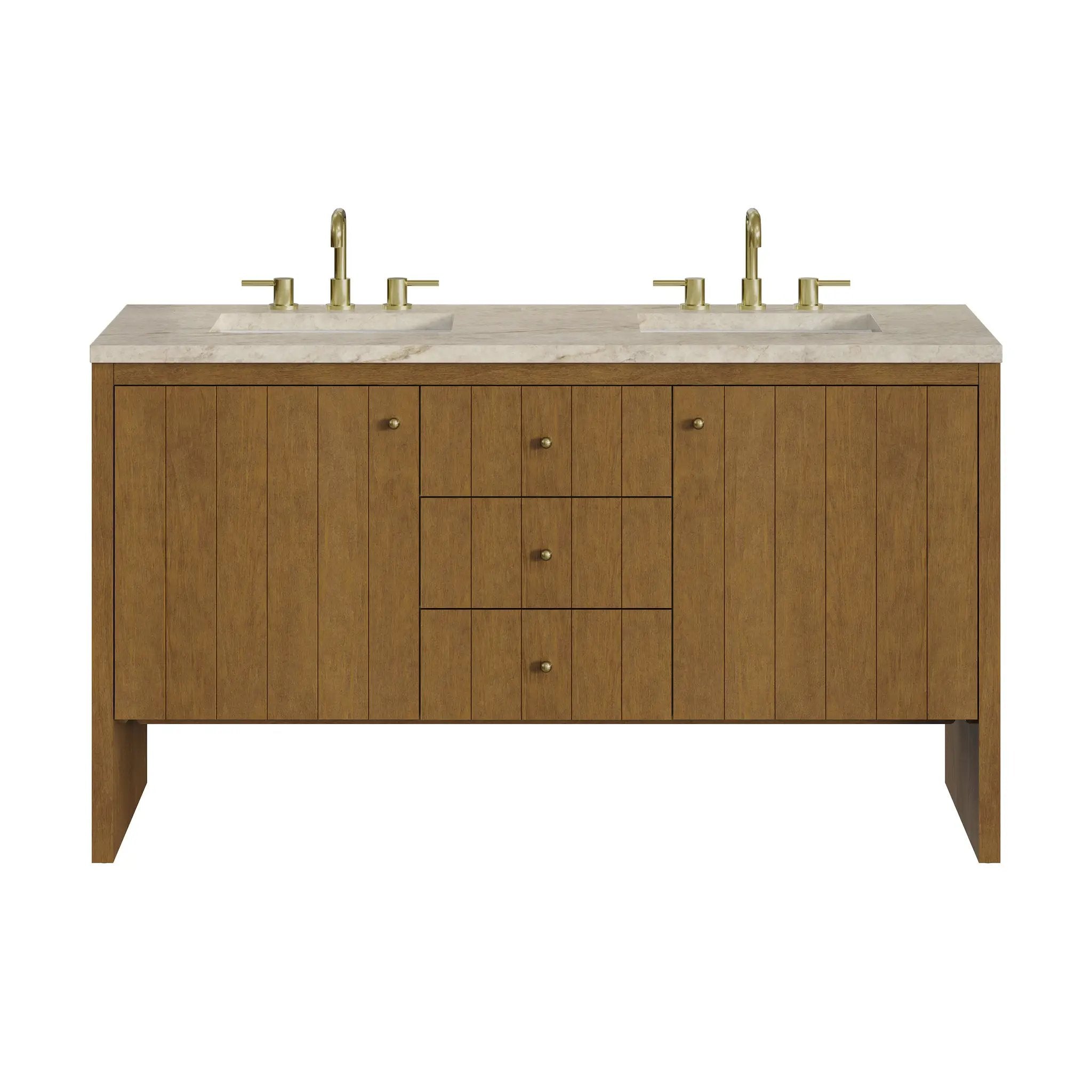 James Martin Hudson 60" Double Vanity Set - Honey Oak by James Martin Vanities