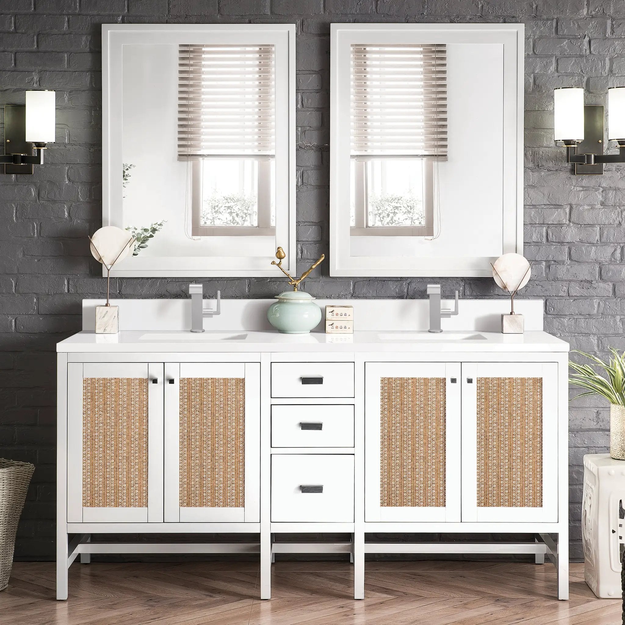 glossy white vanity