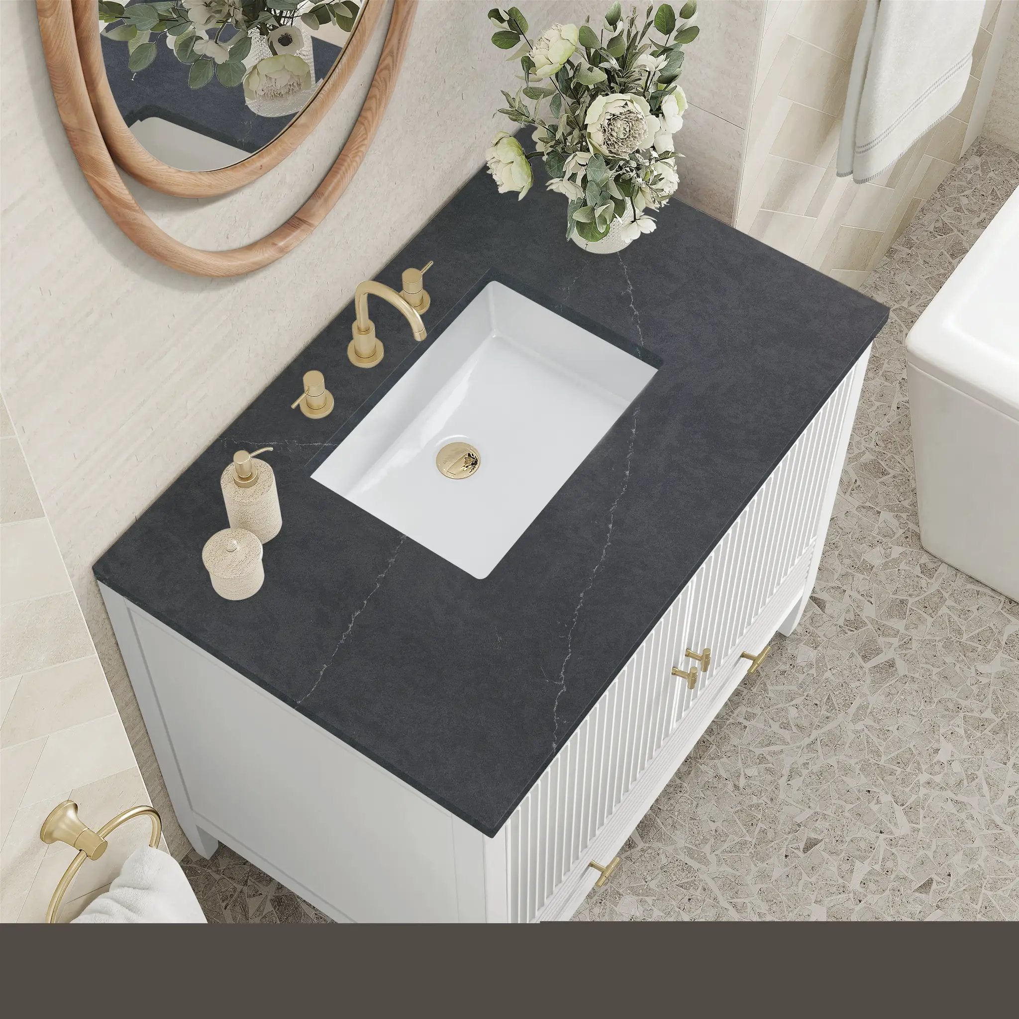 bright white vanity