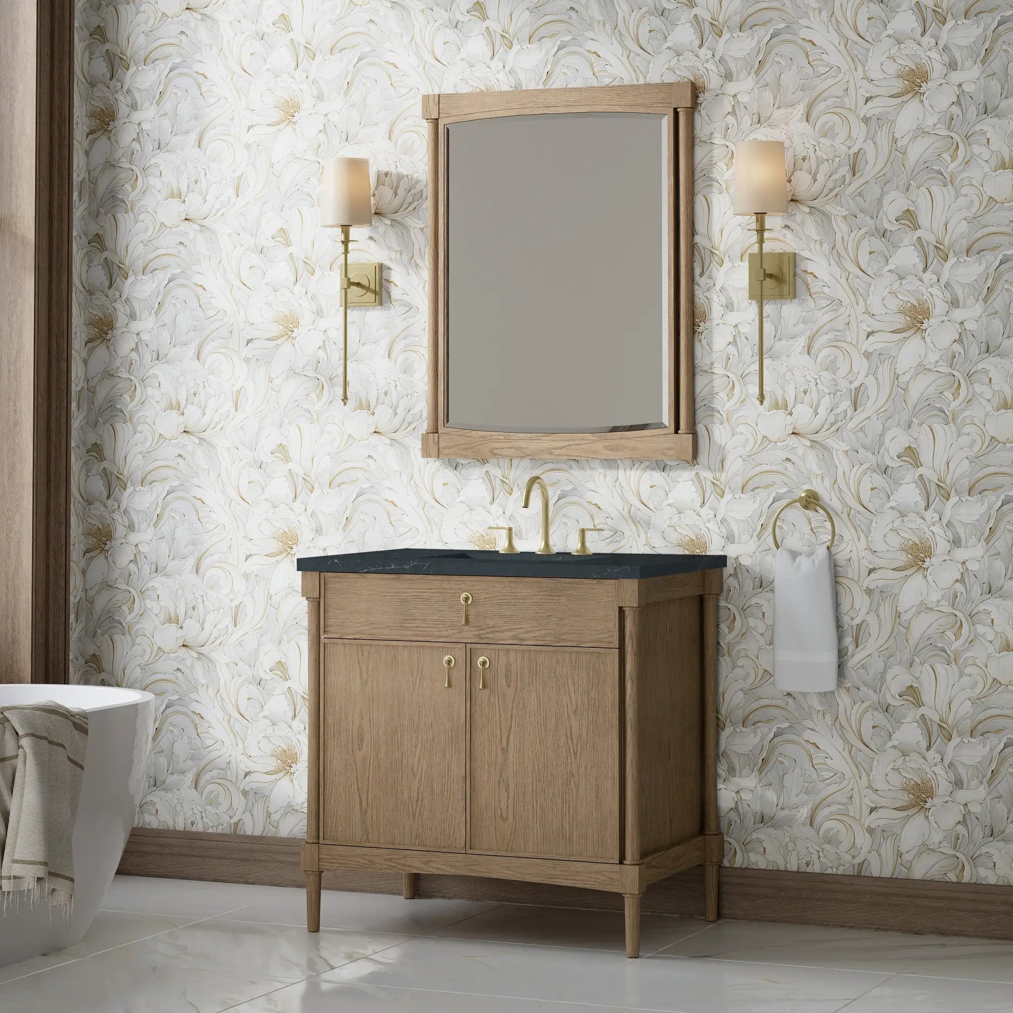 weathered oak vanity