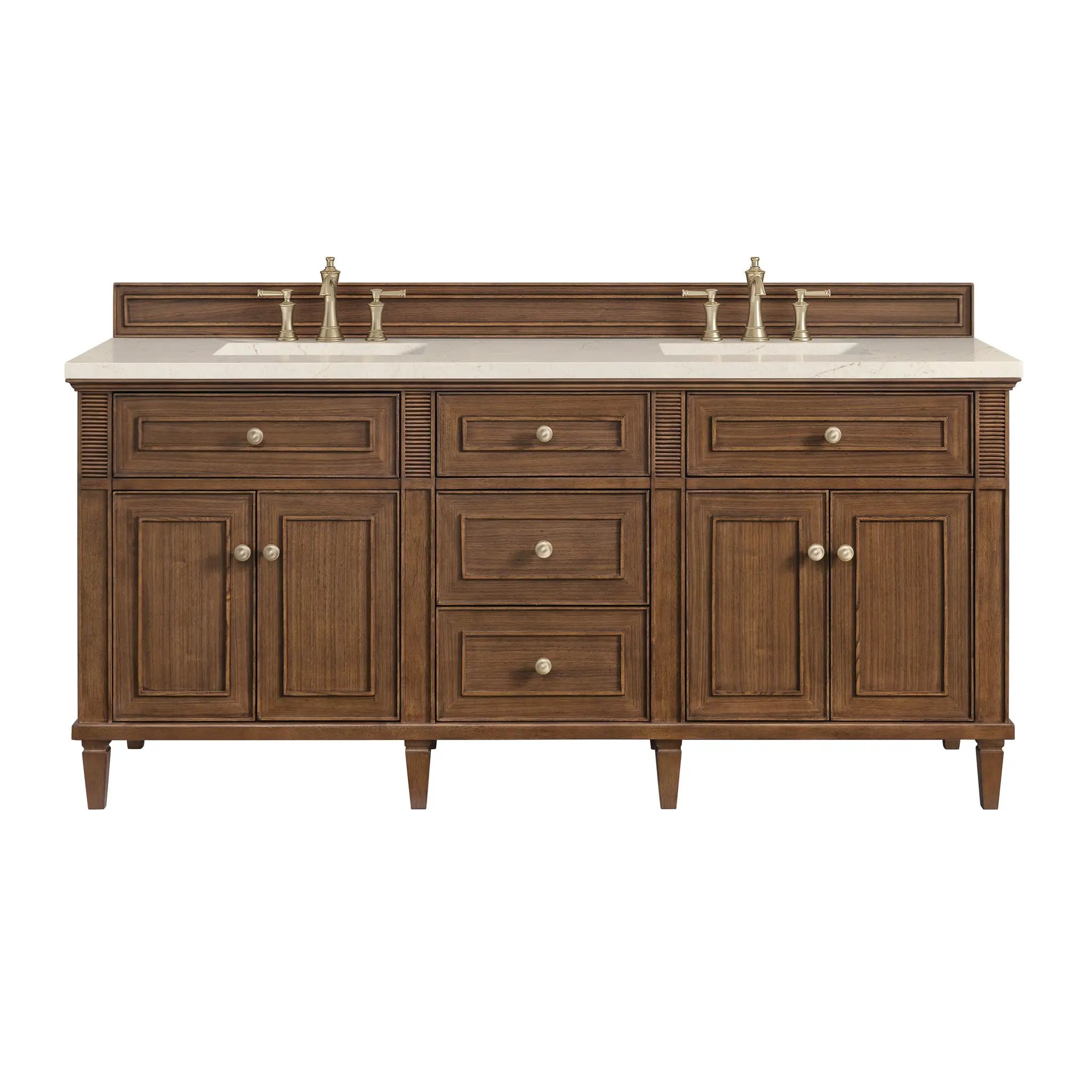 James Martin Lorelai 72" Double Vanity Set - Mid-Century Walnut by James Martin Vanities