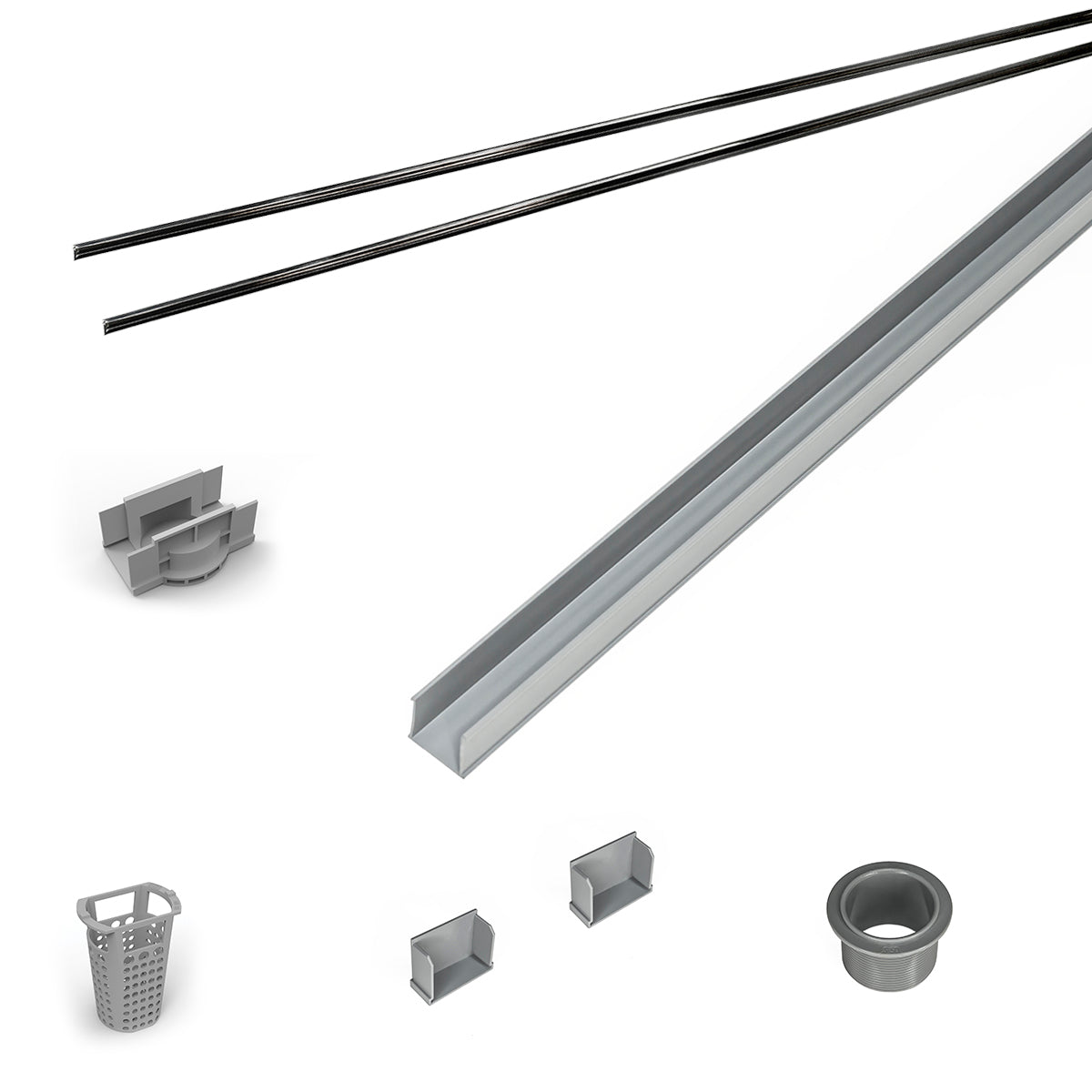 Infinity Drain 60" PVC Component Only Kit for S-AG 38 and S-DG 38 series.