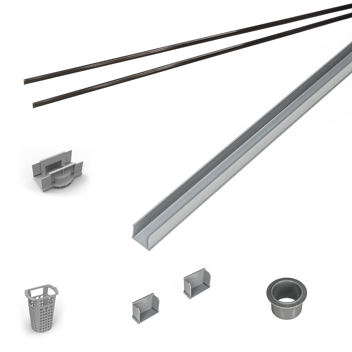 Infinity Drain 60" PVC Component Only Kit for S-AG 38 and S-DG 38 series.