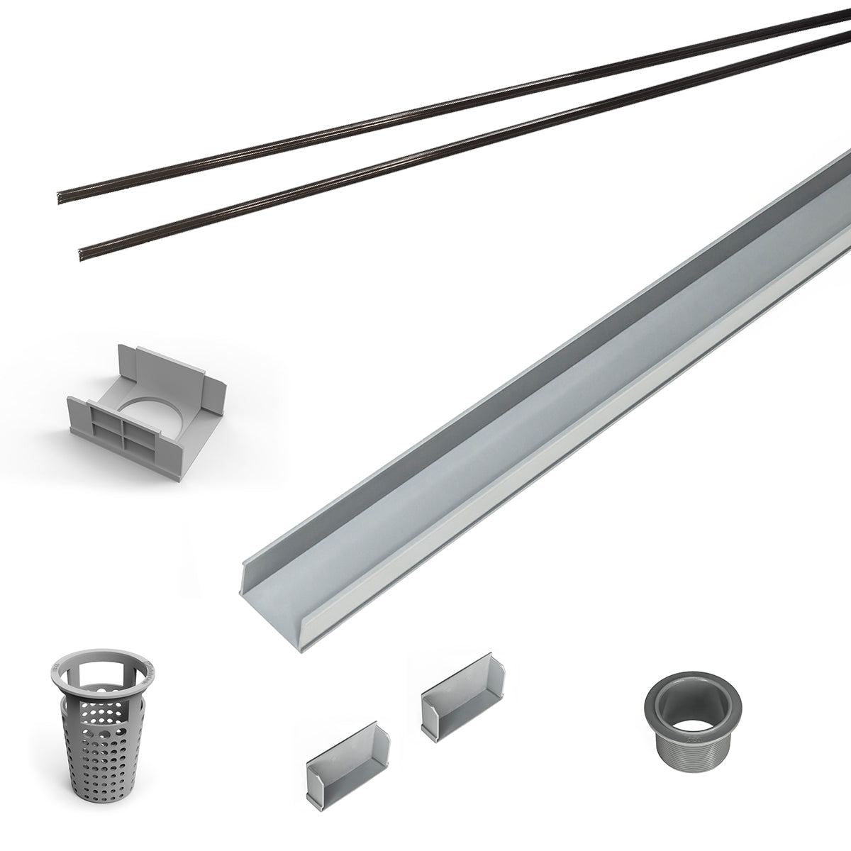 Infinity Drain 60" PVC Component Only Kit for S-AG 65, S-DG 65, and S-TIF 65 series