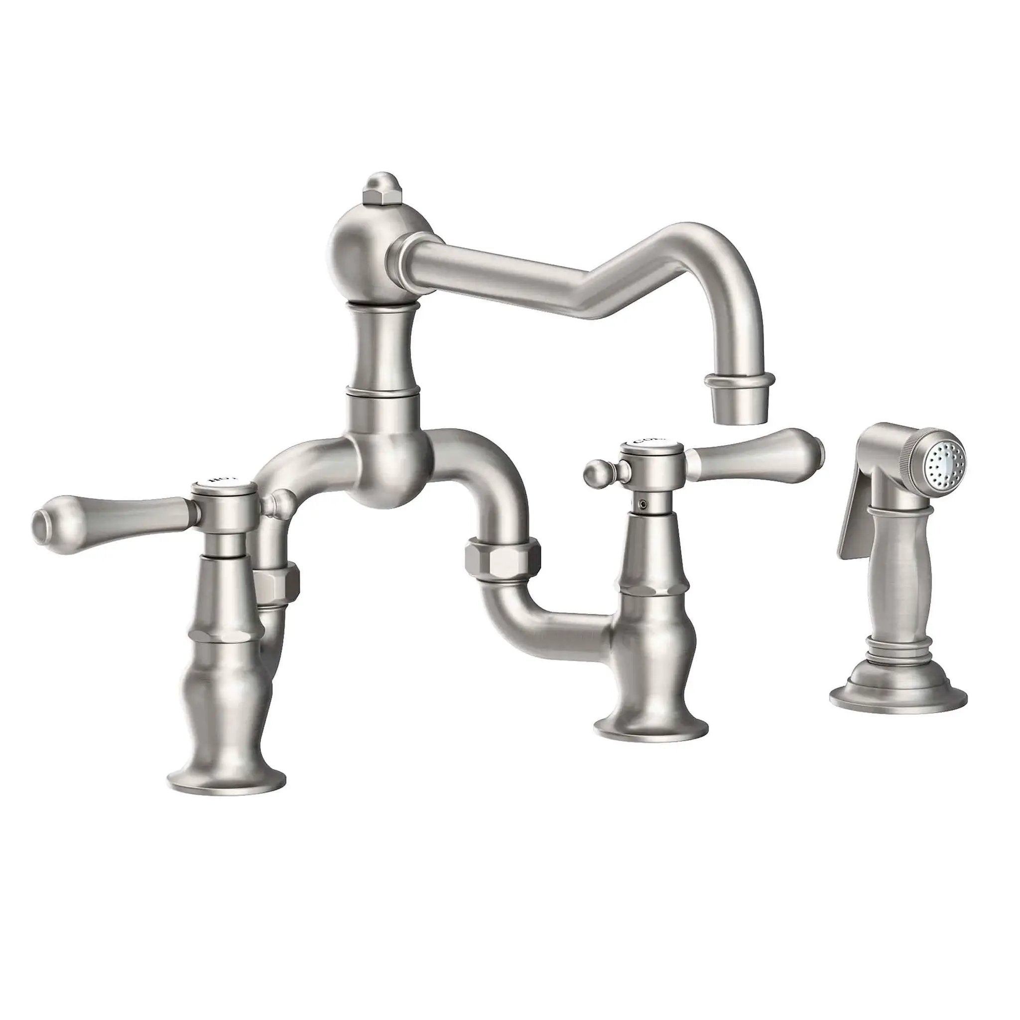 Newport Brass Chesterfield Kitchen Bridge Faucet with Side Spray by Newport Brass