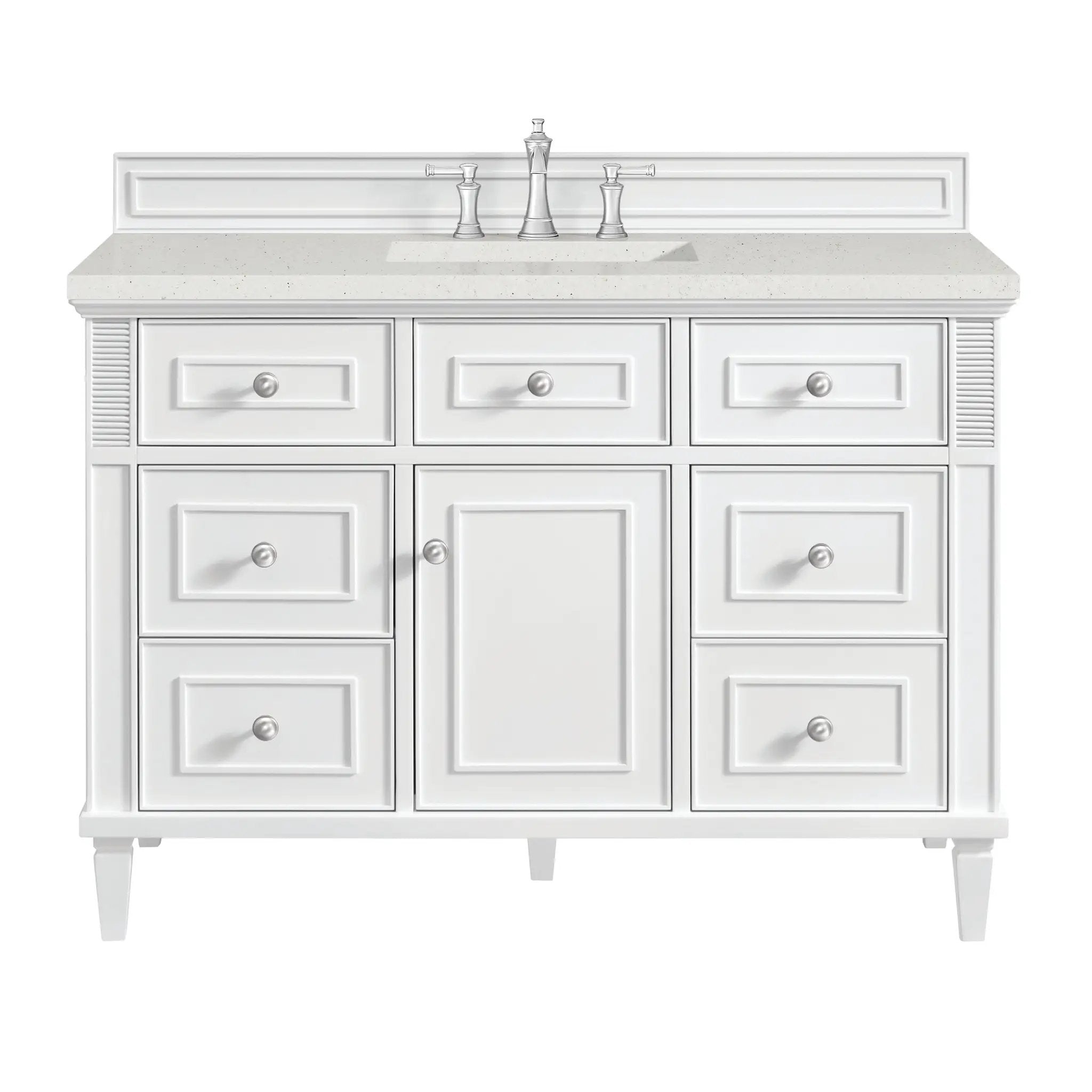 James Martin Lorelai 48" Single Vanity Set - Bright White by James Martin Vanities