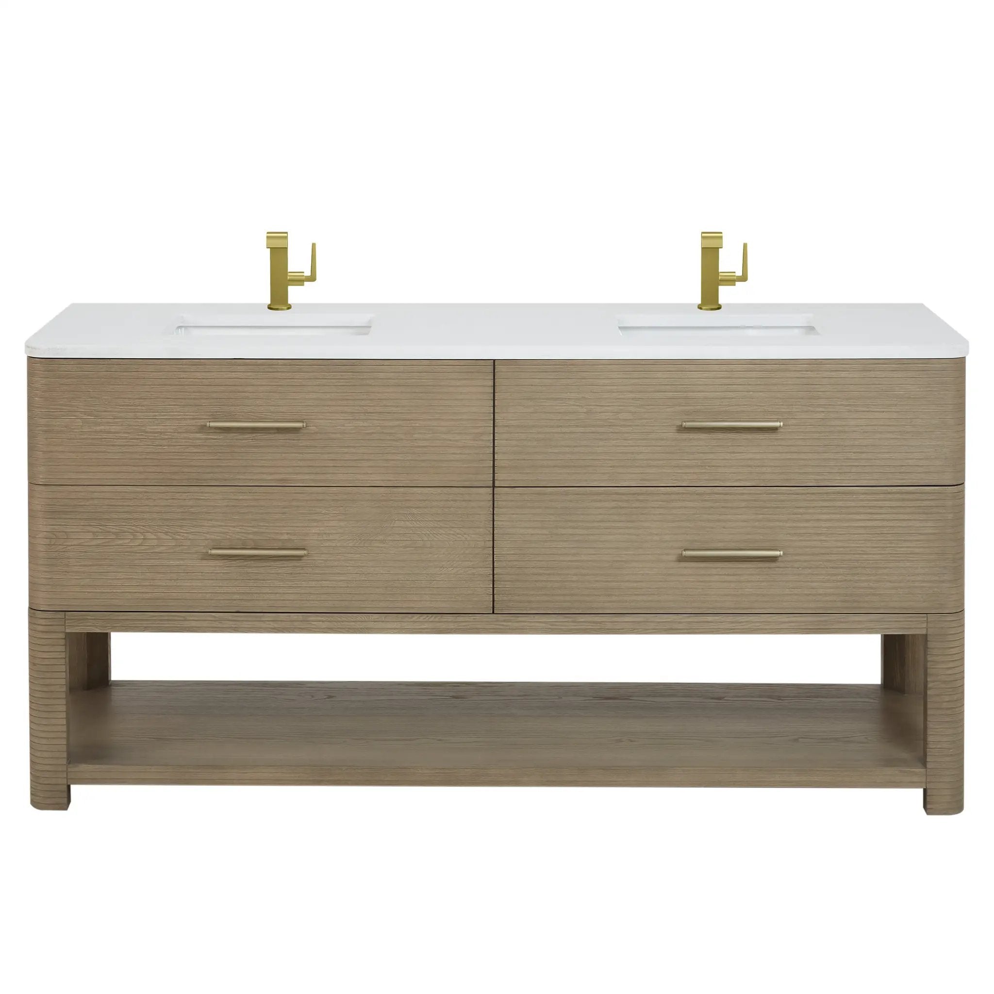 James Martin Lucian 72" Double Vanity Set - Pebble Oak by James Martin Vanities