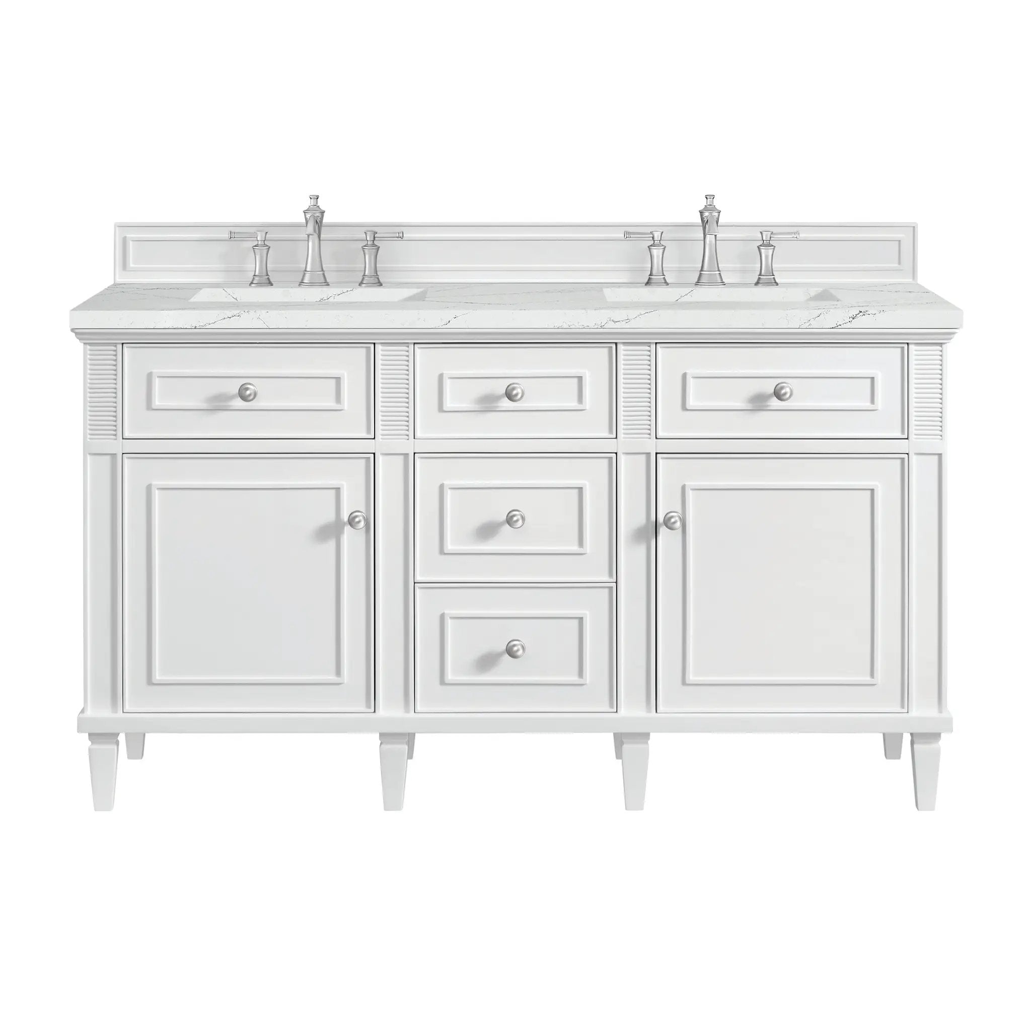 James Martin Lorelai 60" Double Vanity Set - Bright White by James Martin Vanities