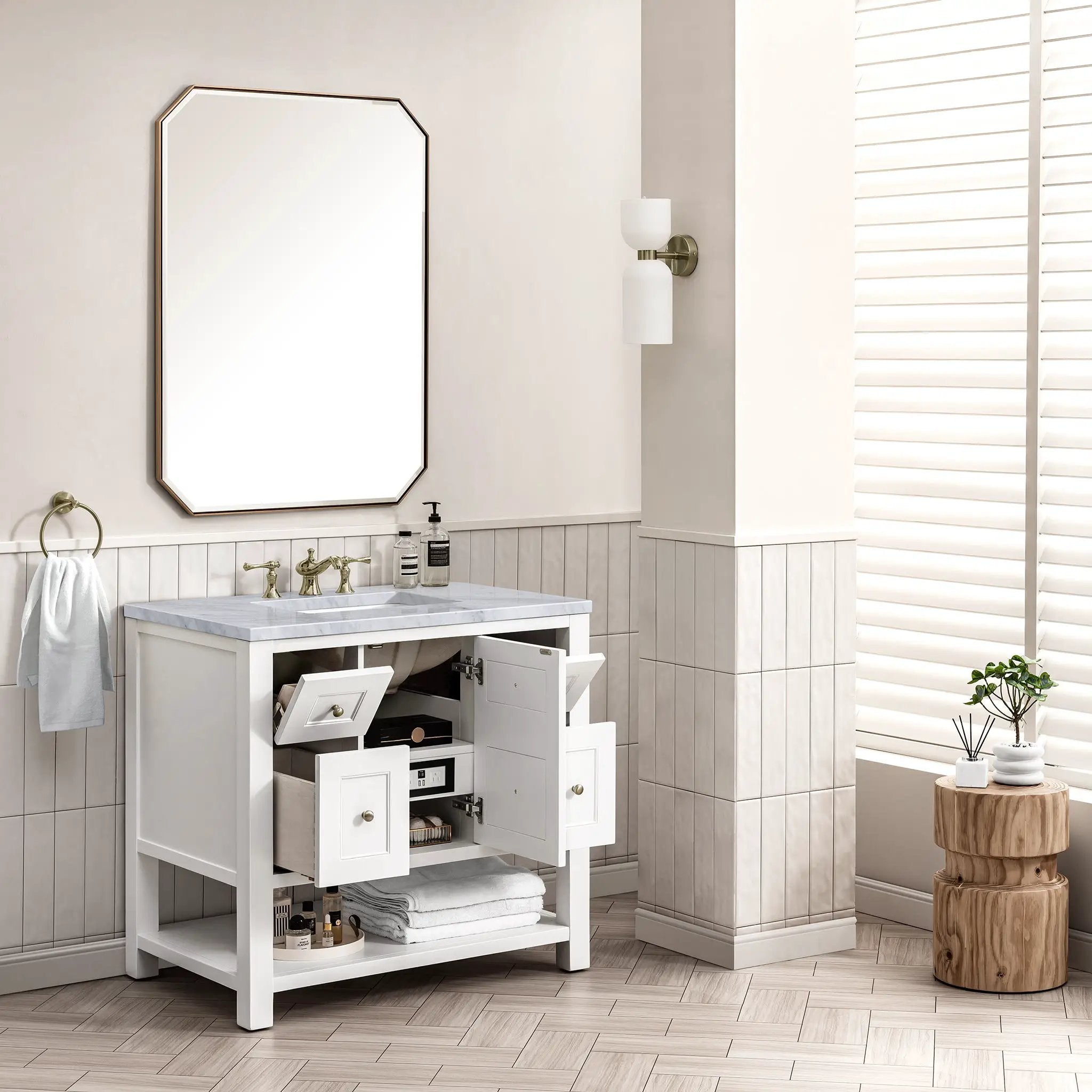 bright white vanity