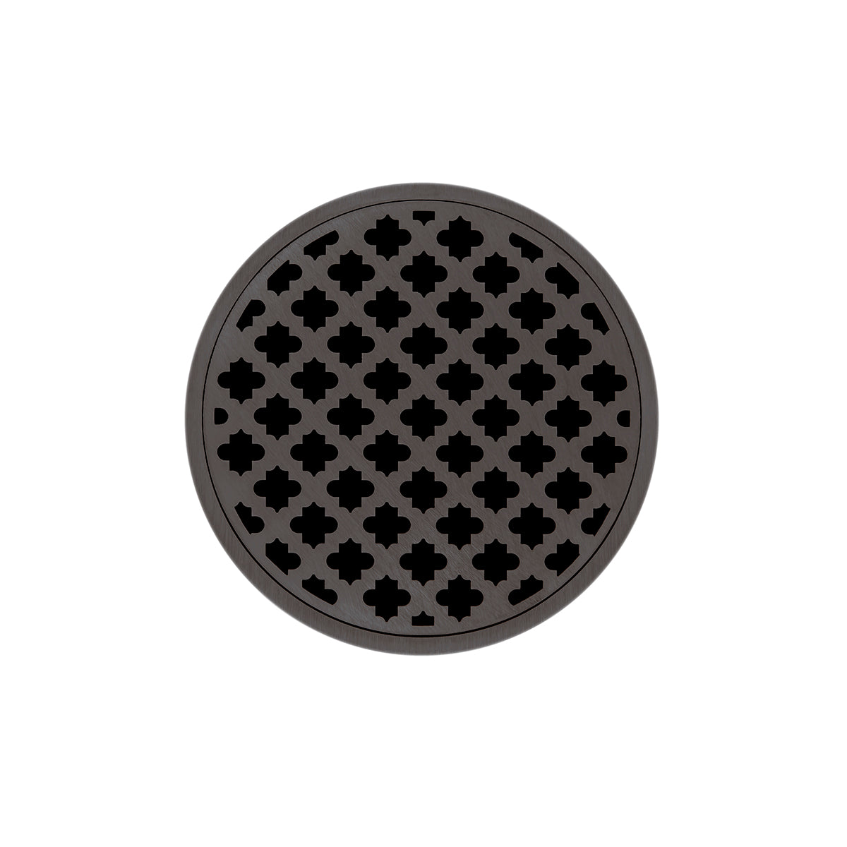 Infinity Drain 5" Round Strainer Premium Center Drain Kit with Moor Pattern Decorative Plate and 2" Throat for RMD 5