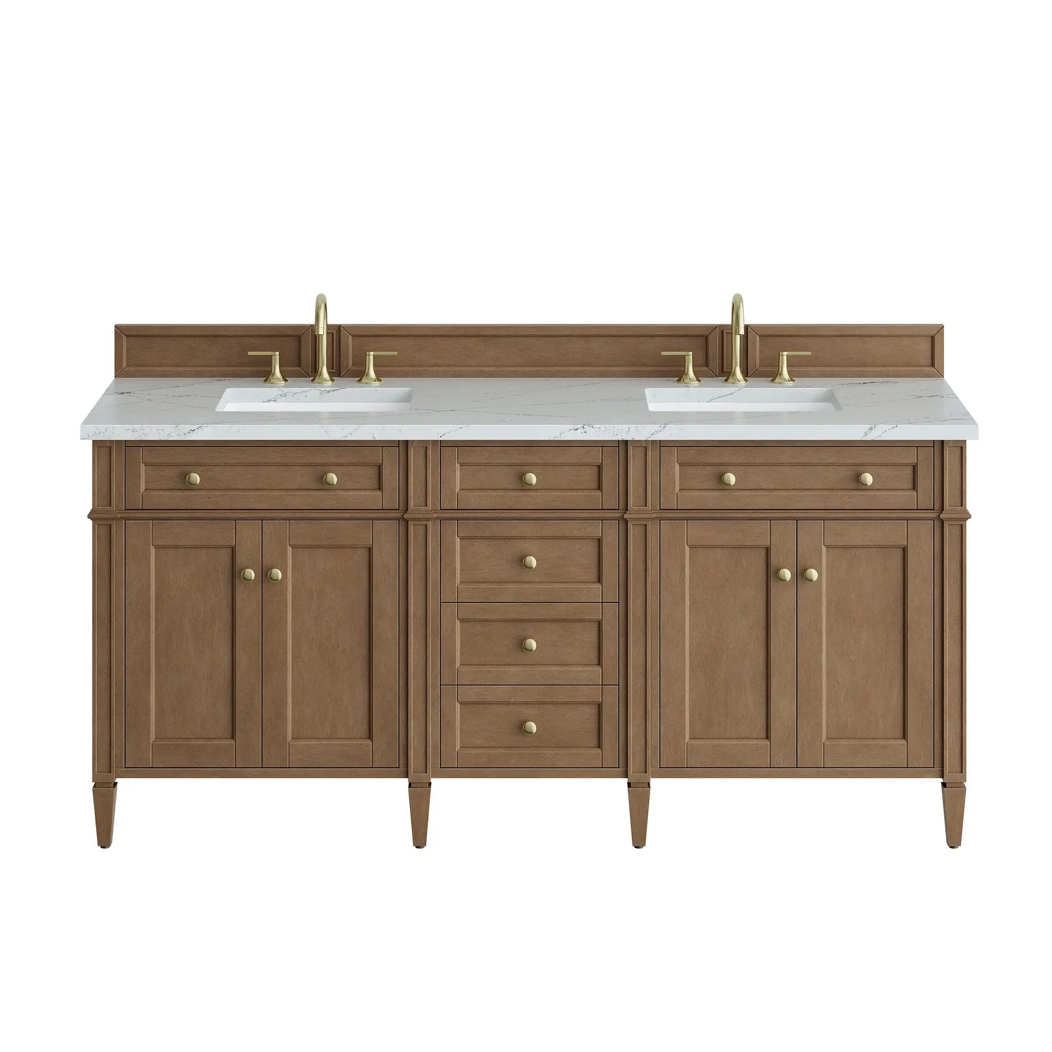 James Martin Brittany 72" Double Vanity Set - Pecan by James Martin Vanities