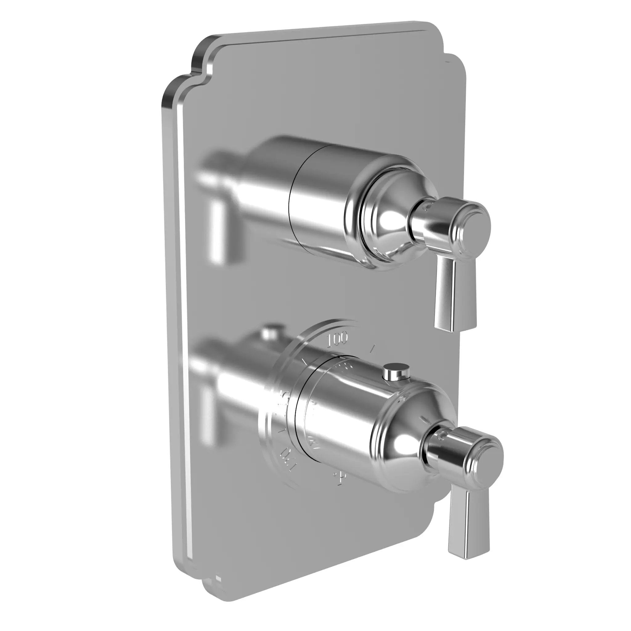 polished chrome thermostatic trim plate