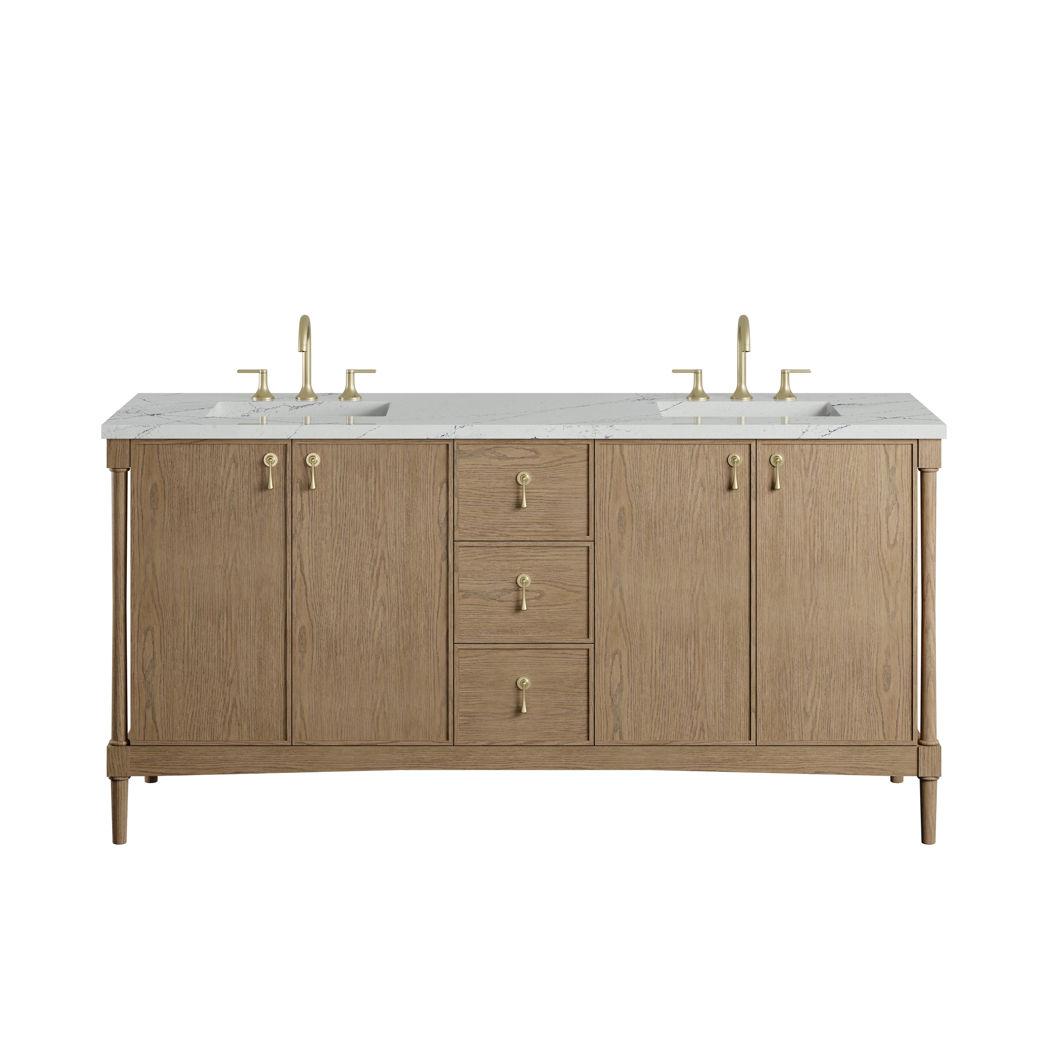 James Martin Kinnsden 72" Double Vanity Set - Weathered Oak by James Martin Vanities