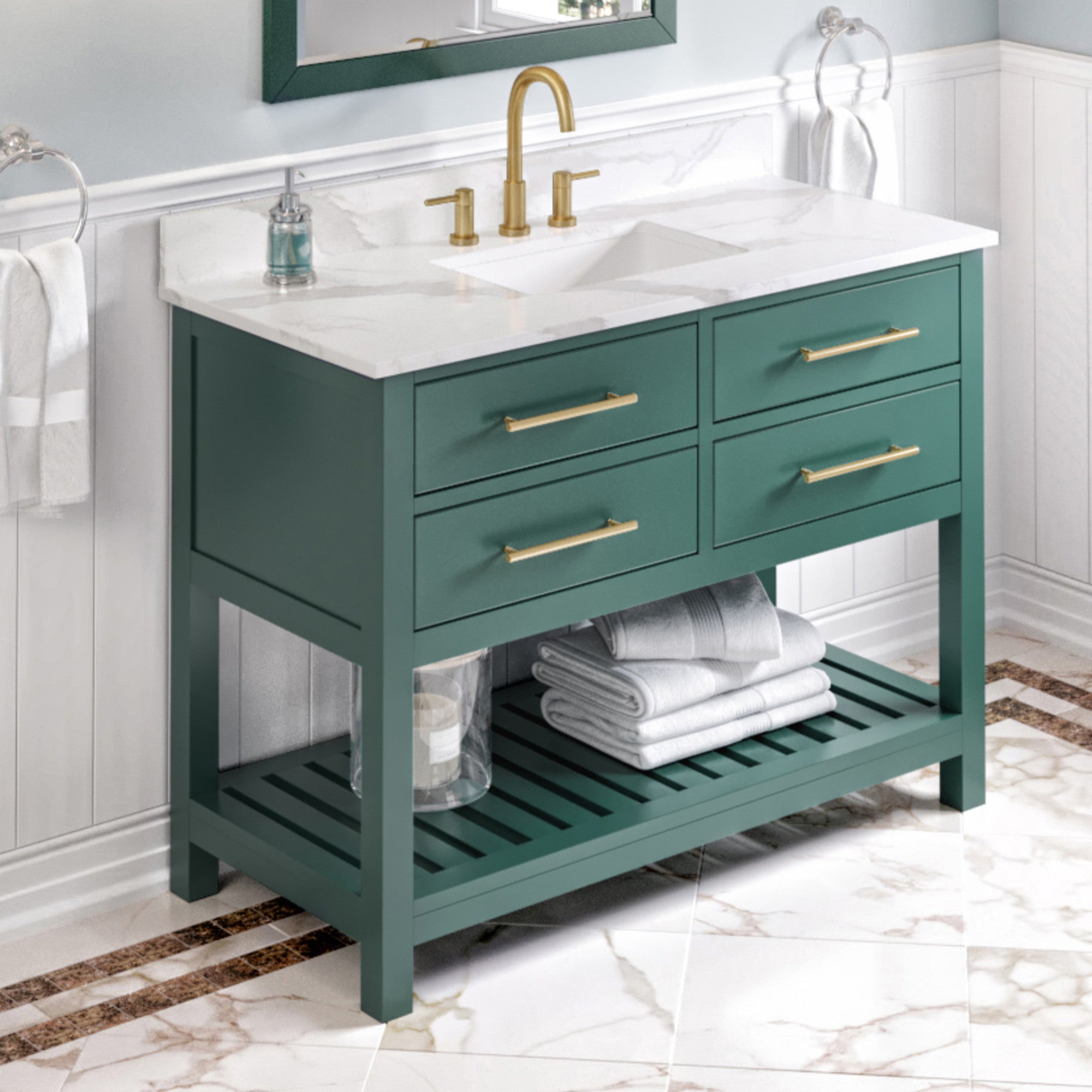 Jeffrey Alexander 48" Wavecrest Vanity Set