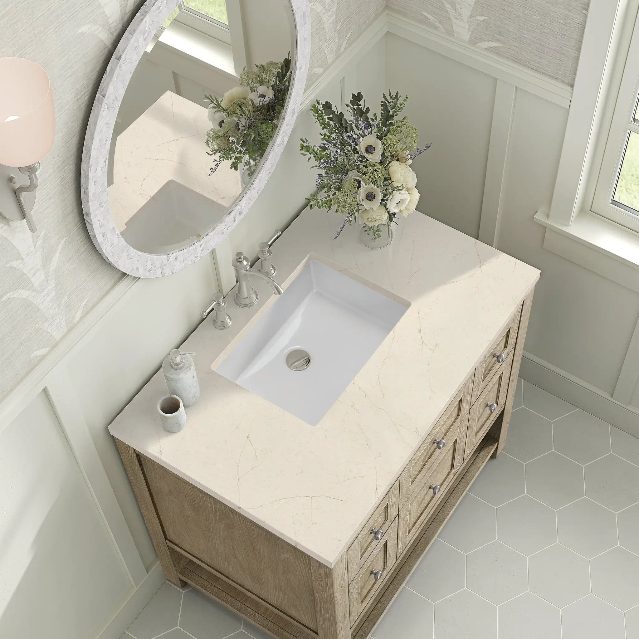 whitewashed oak vanity