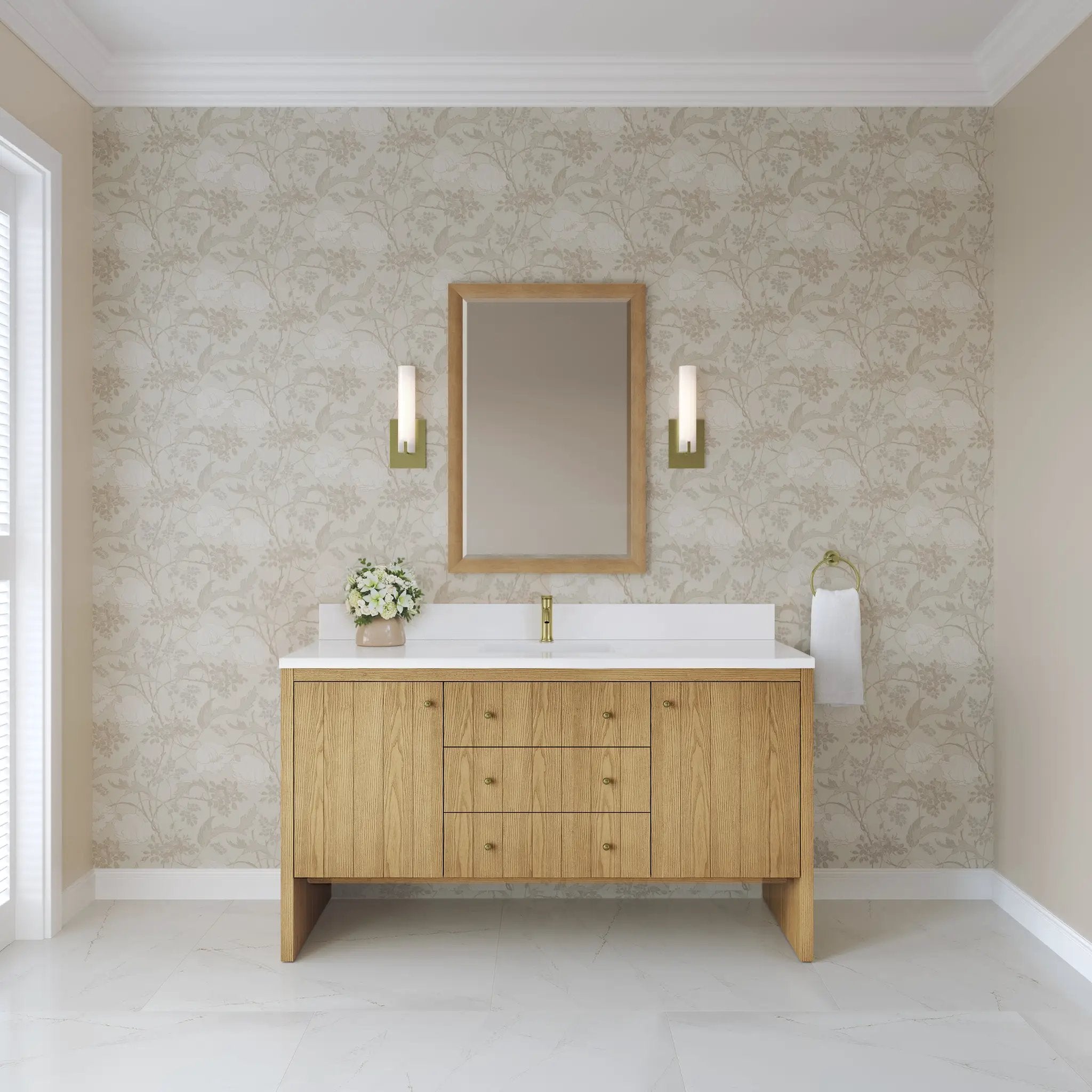 light natural oak vanity