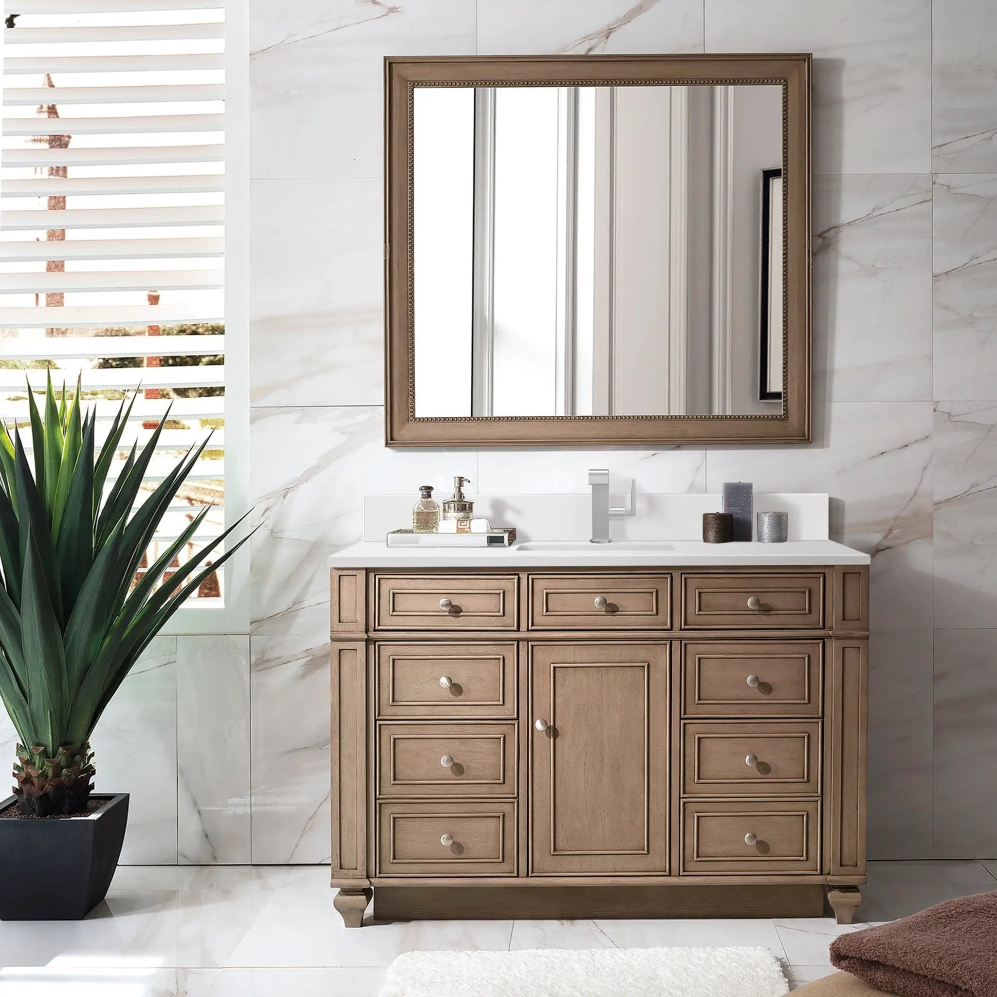 whitewashed walnut vanity
