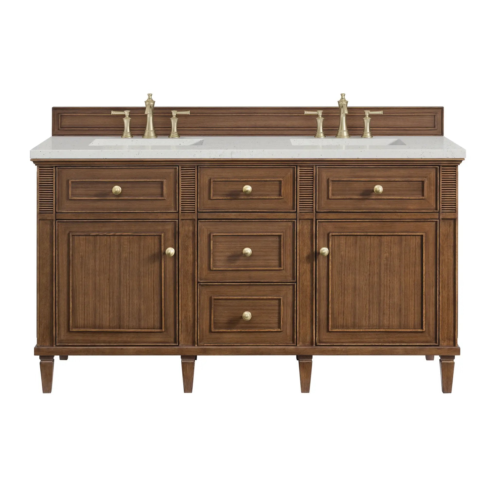 James Martin Lorelai 60" Double Vanity Set - Mid-Century Walnut by James Martin Vanities