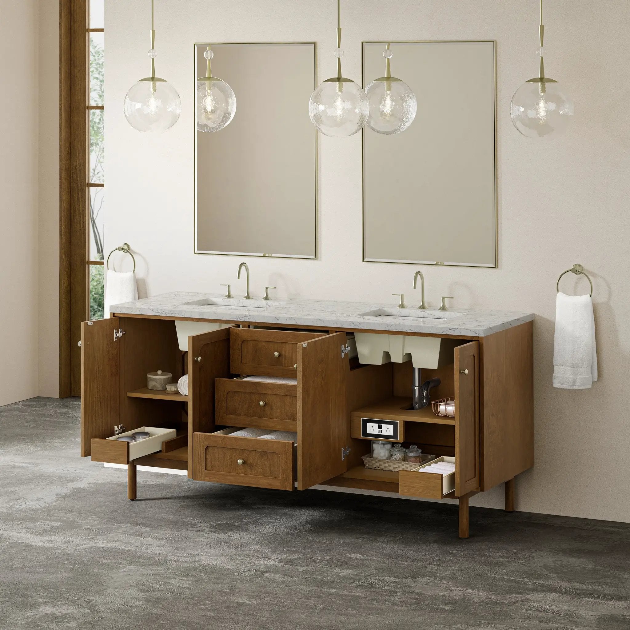 honey oak vanity