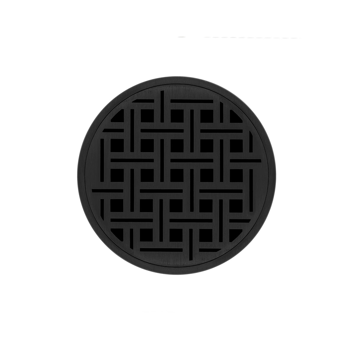 Infinity Drain 5" Round RVD 5 Premium Center Drain Kit with Weave Pattern Decorative Plate with ABS Drain Body, 2" Outlet