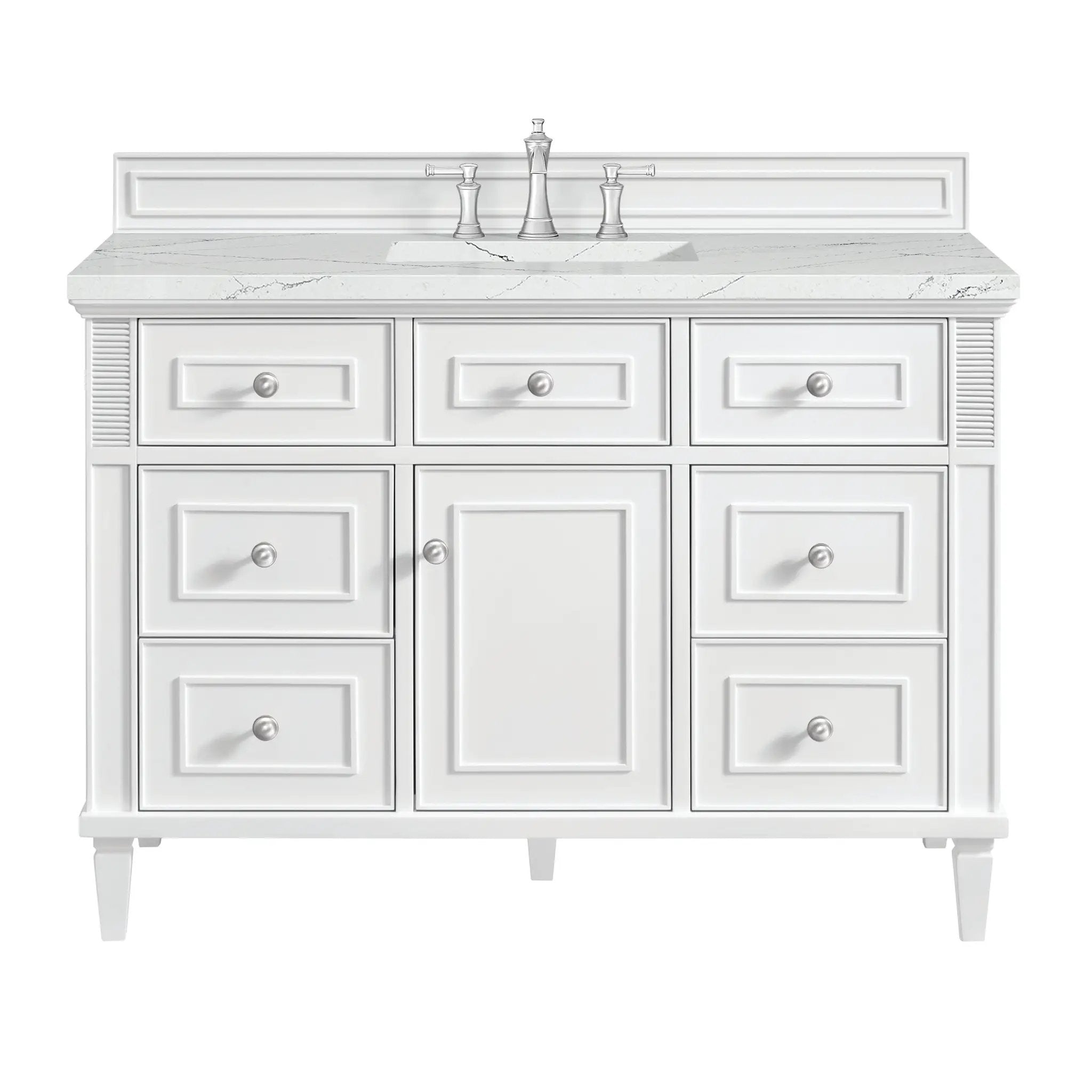 James Martin Lorelai 48" Single Vanity Set - Bright White by James Martin Vanities