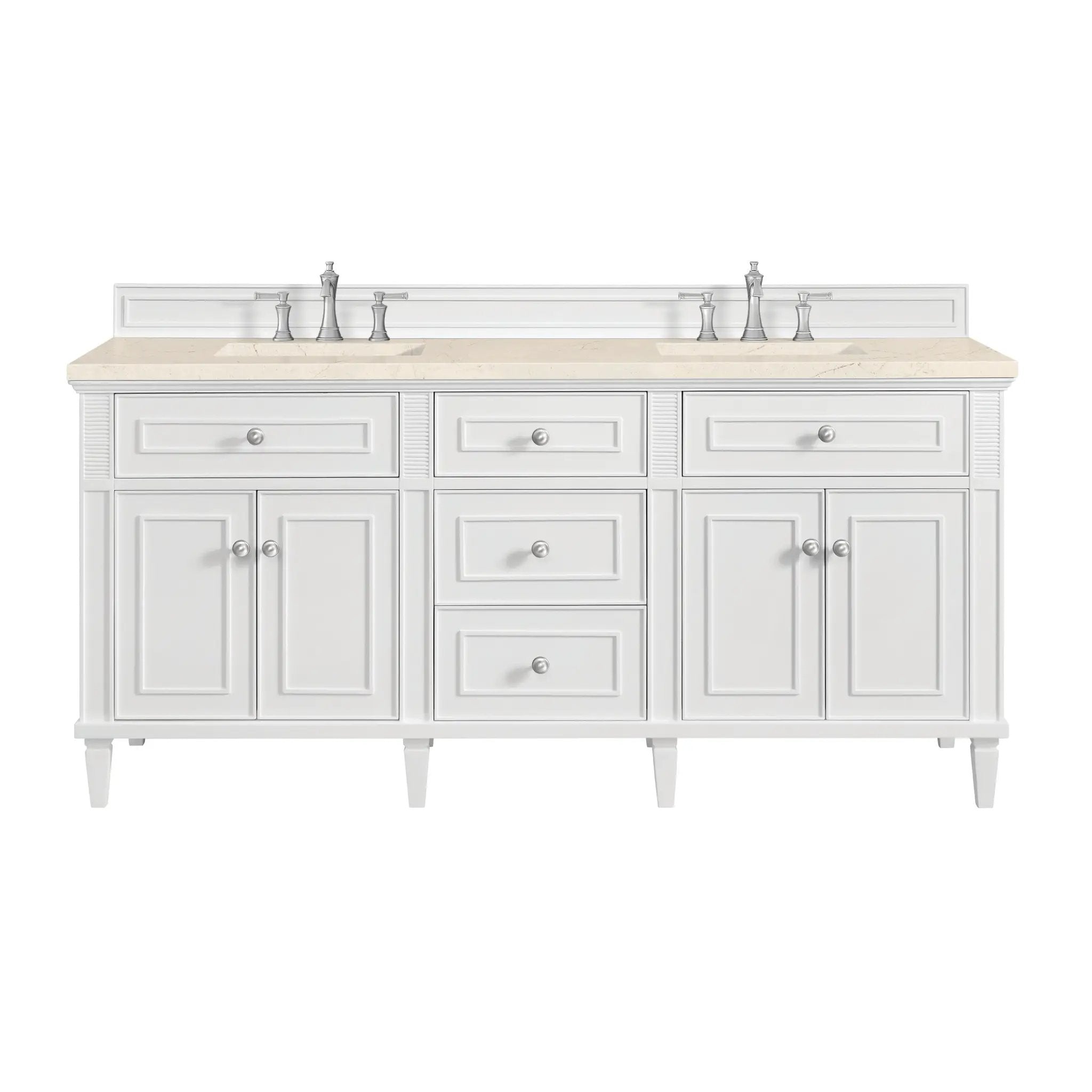 James Martin Lorelai 72" Double Vanity Set - Bright White by James Martin Vanities