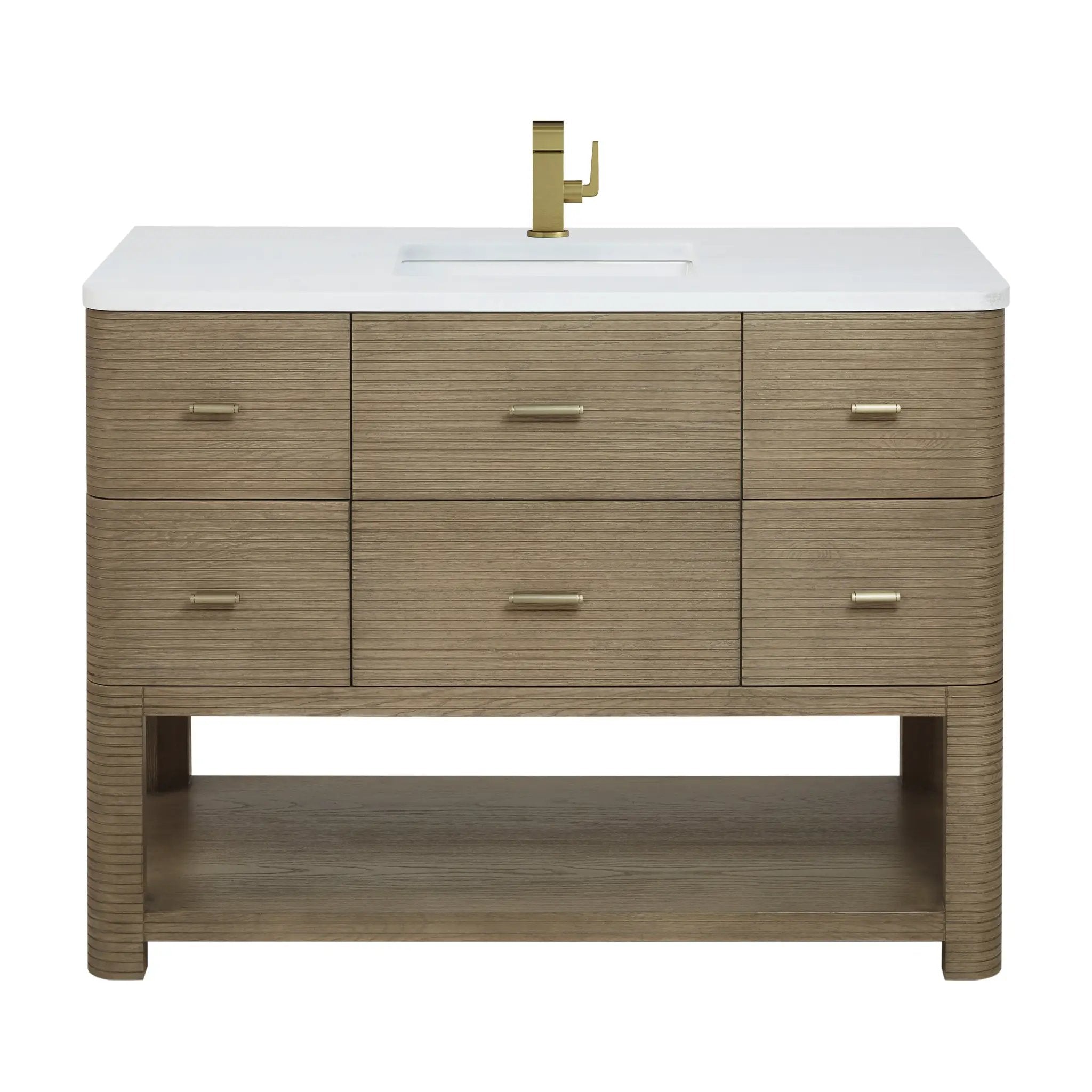 James Martin Lucian 48" Single Vanity Set - Pebble Oak by James Martin Vanities