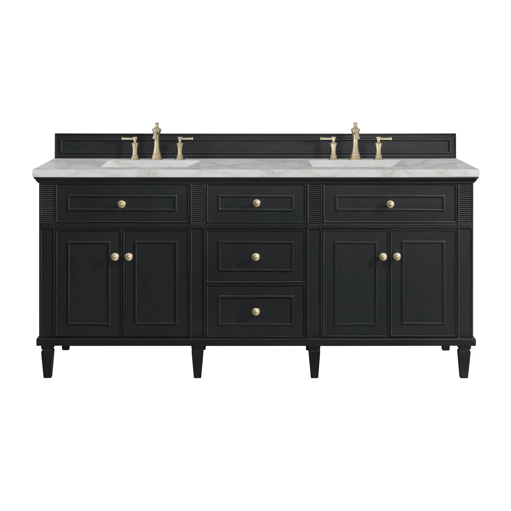 James Martin Lorelai 72" Double Vanity Set - Black Onyx by James Martin Vanities