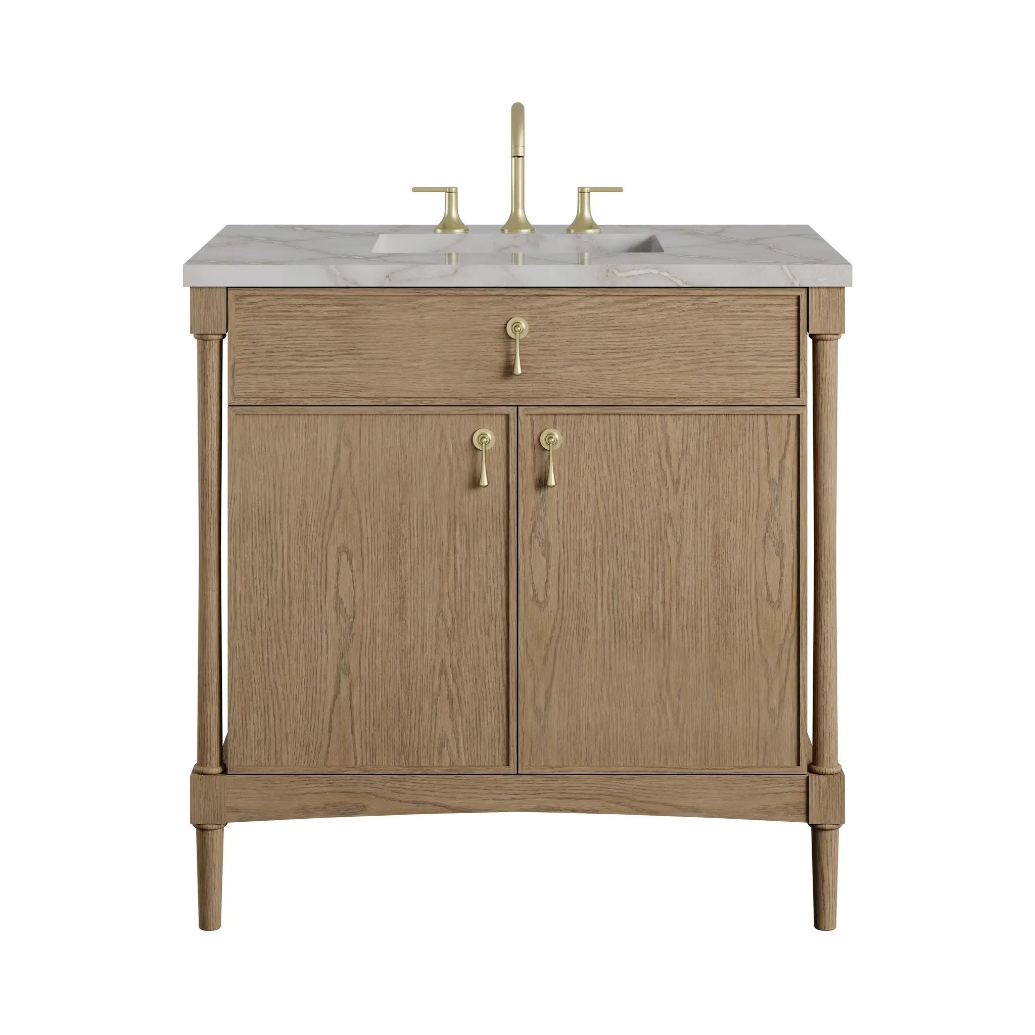 James Martin Kinnsden 36" Single Vanity Set - Weathered Oak by James Martin Vanities