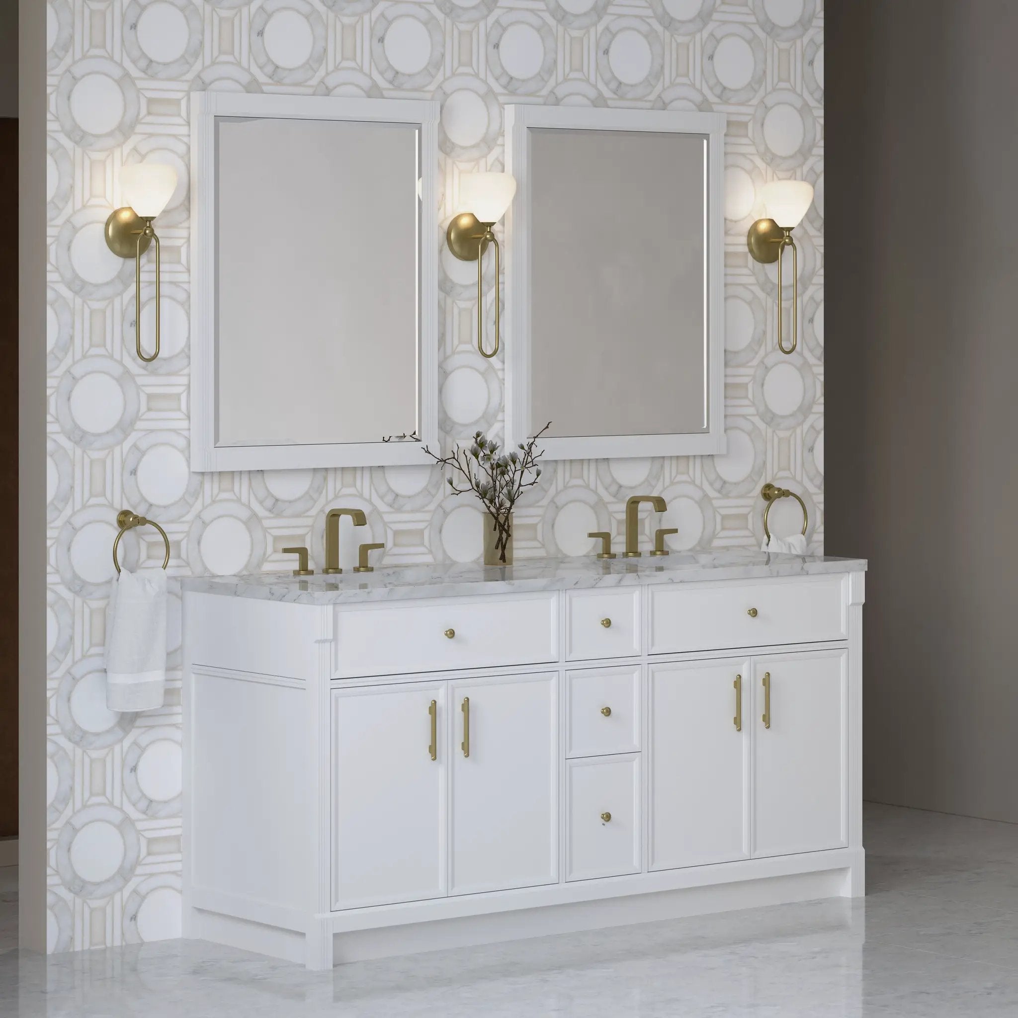 bright white vanity