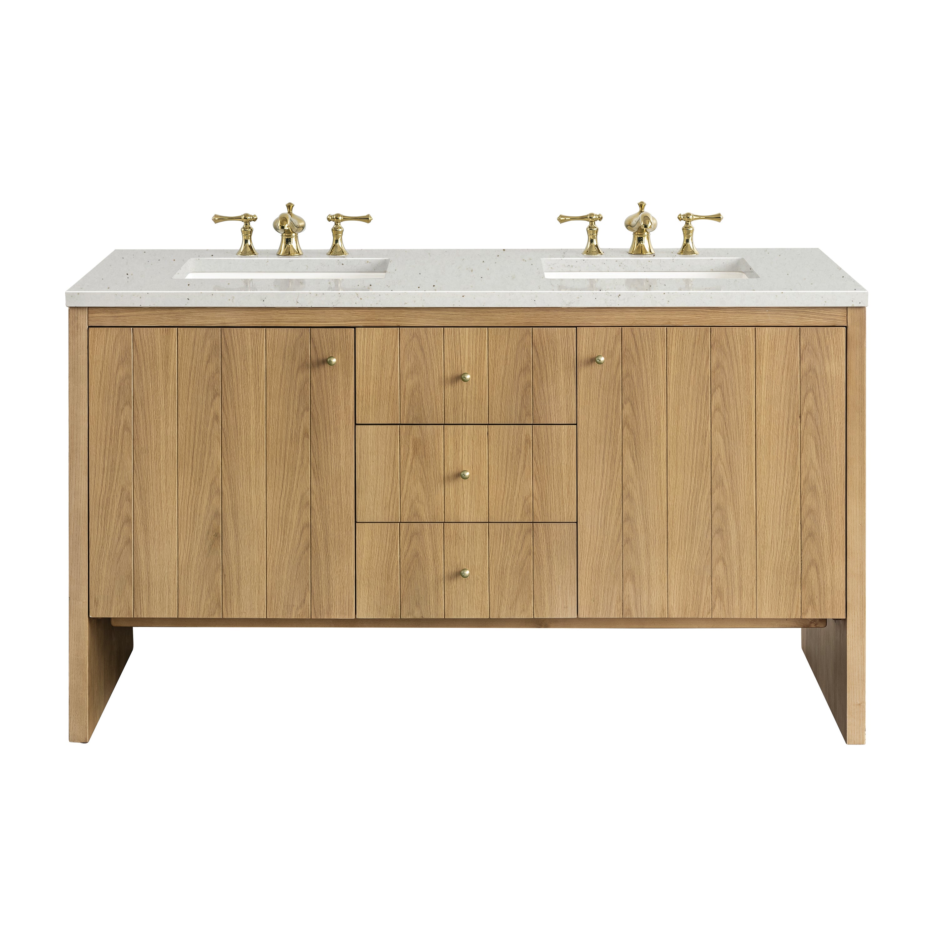 James Martin Vanities Hudson 60" Double Vanity - Light Natural Oak