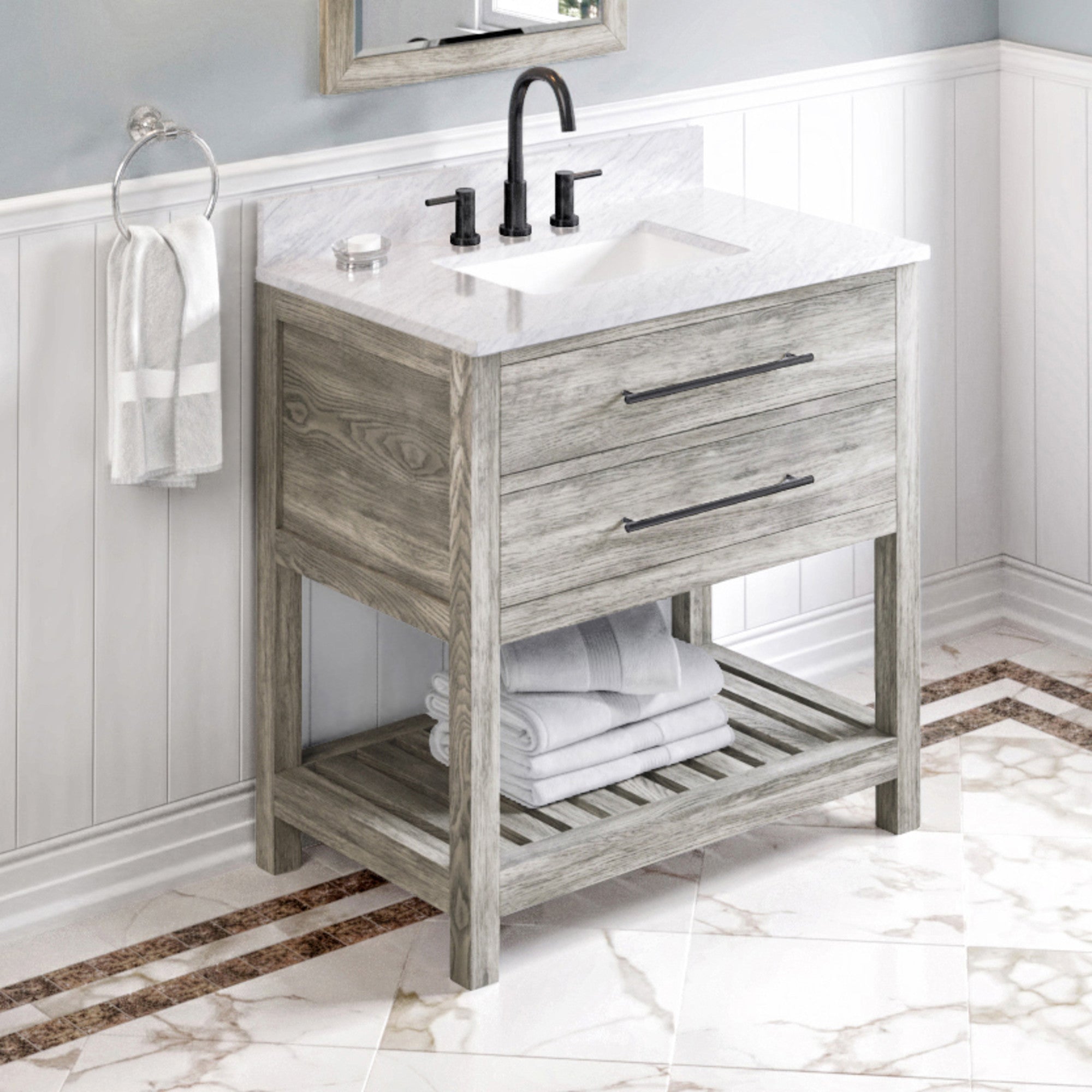 Jeffrey Alexander 36" Wavecrest Vanity Set