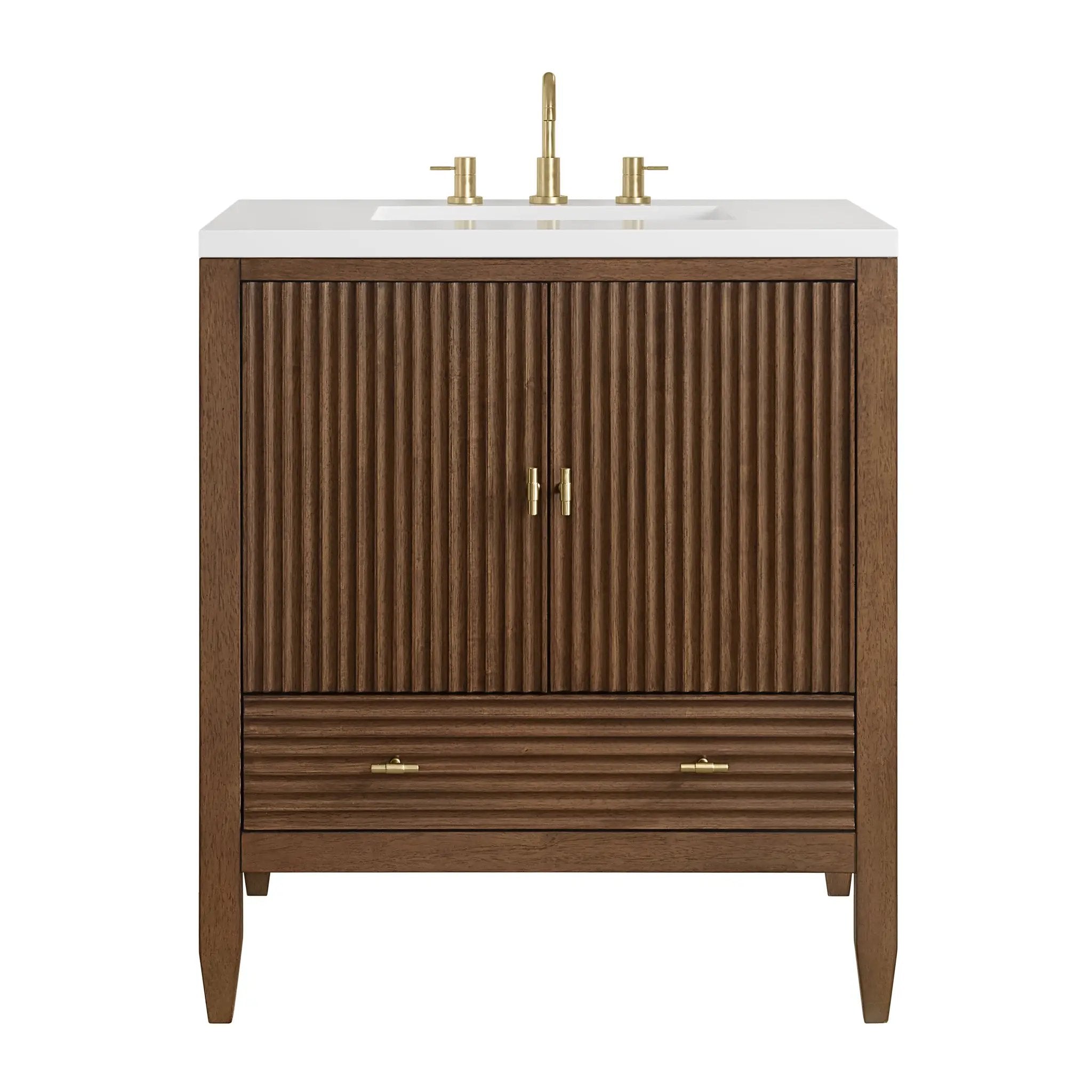 James Martin Myrrin 30" Single Vanity Set - Mid-Century Walnut by James Martin Vanities