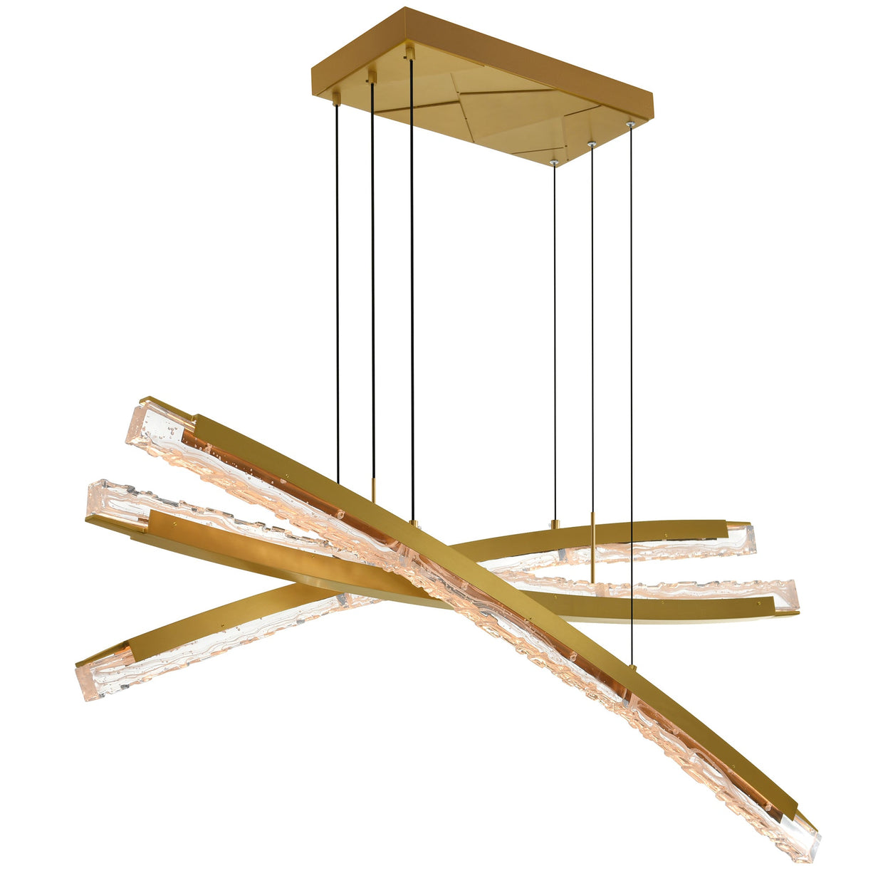 CWI Lighting Saber Integrated LED 50" Chandelier with Handcrafted Glass