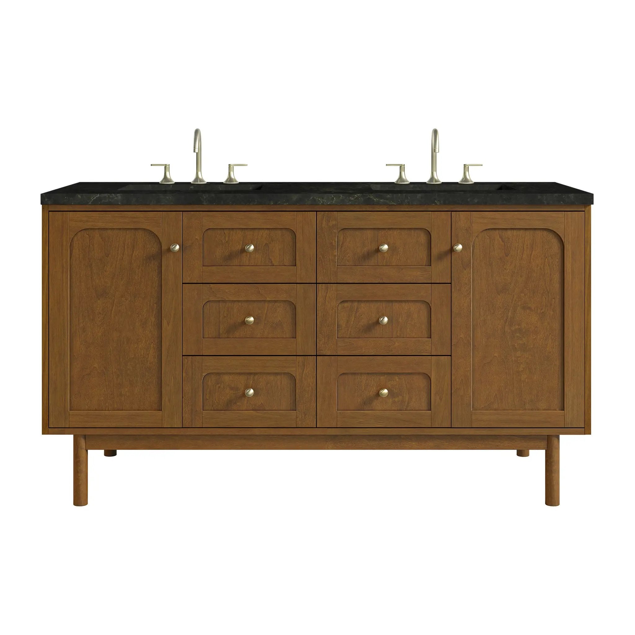James Martin Laurent 60" Double Vanity Set - Honey Oak by James Martin Vanities