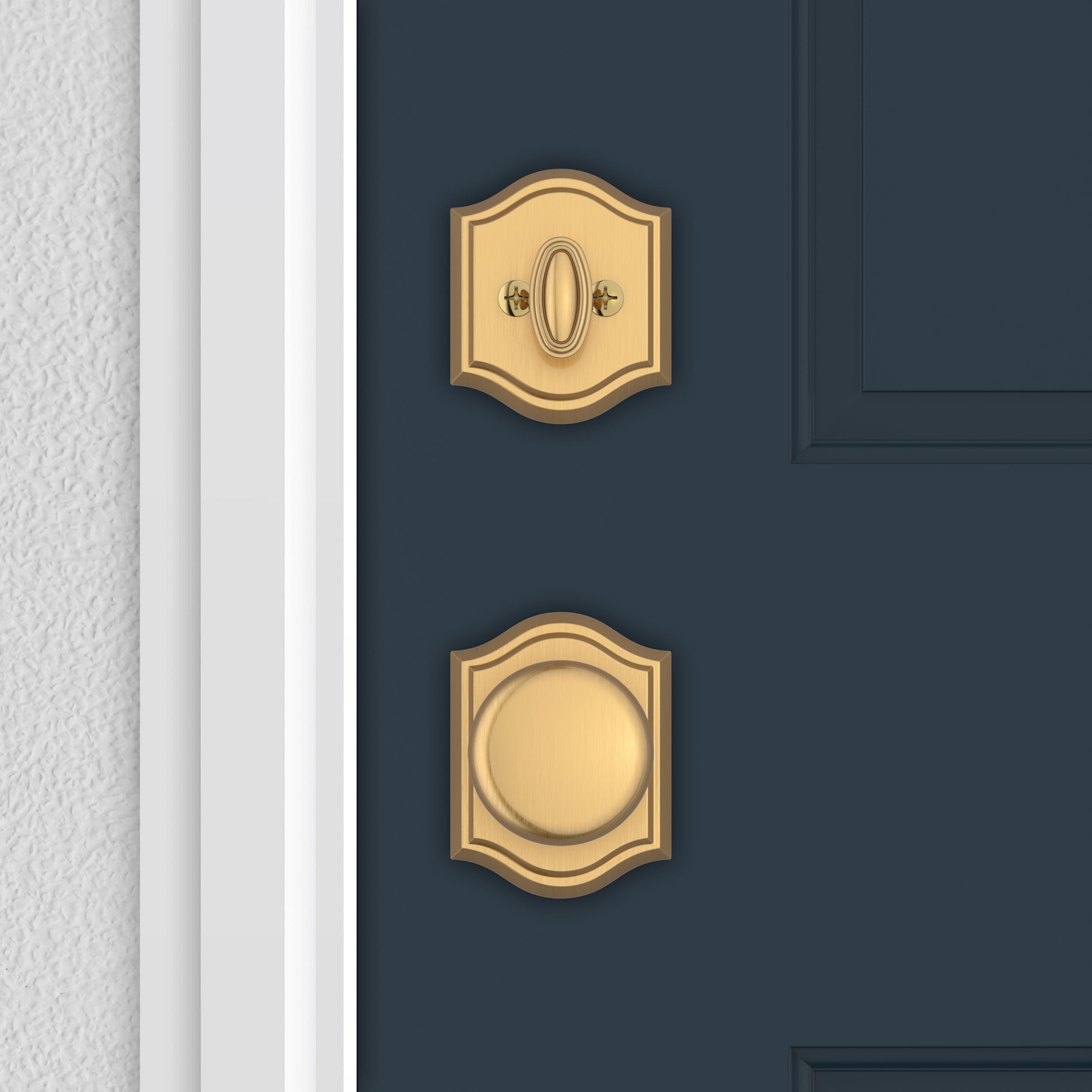 satin brass door handle