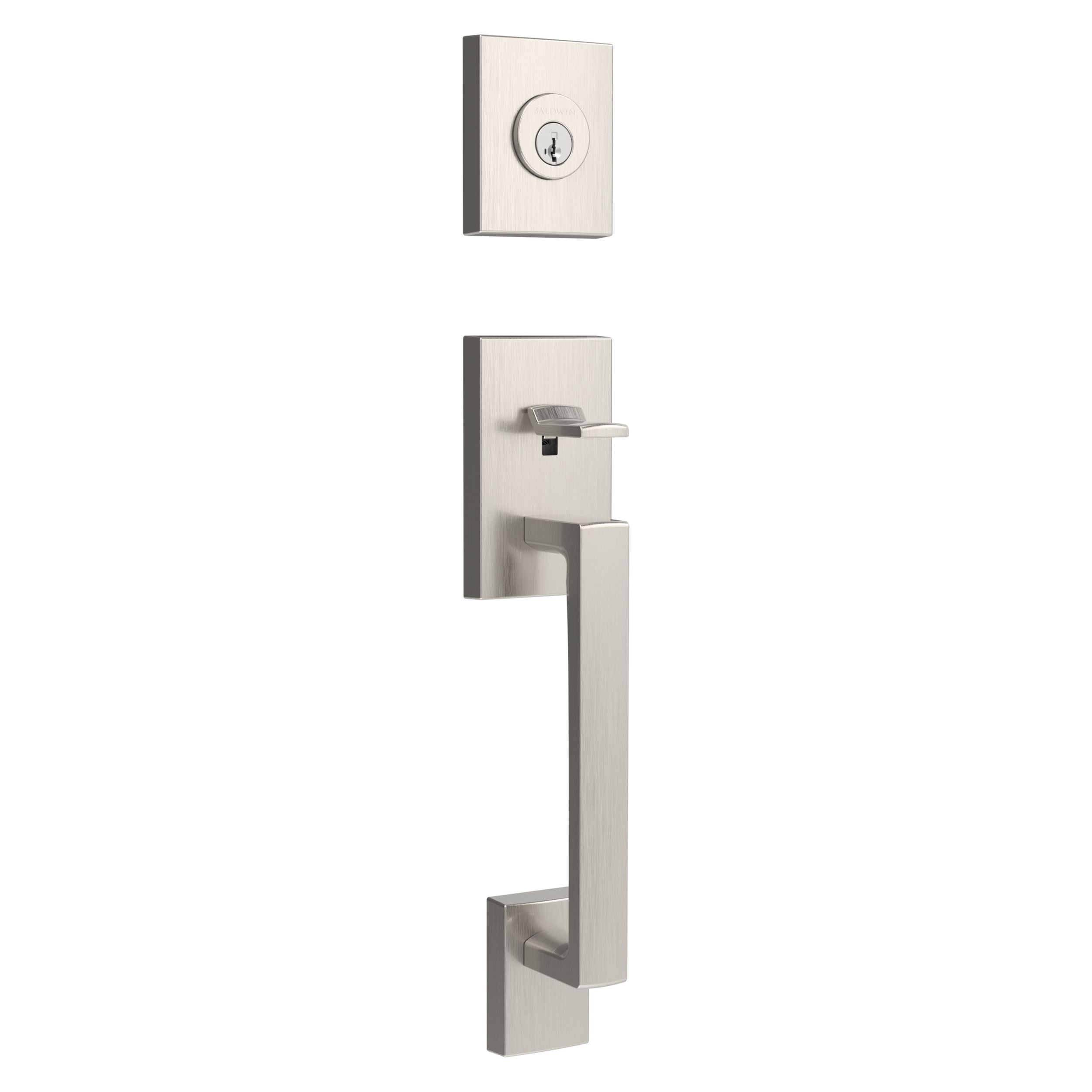 satin nickel door handle and lever