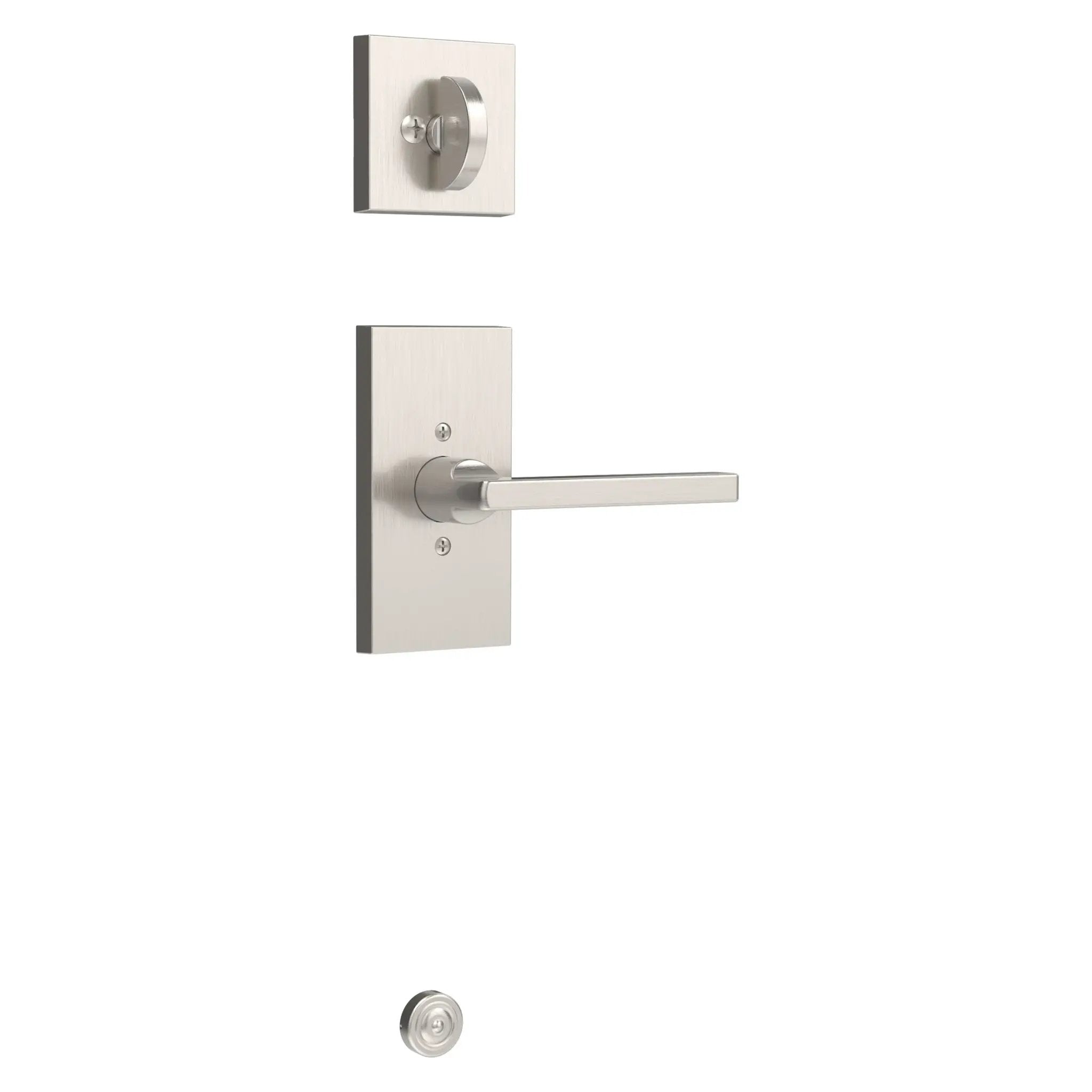 satin nickel door handle and lever