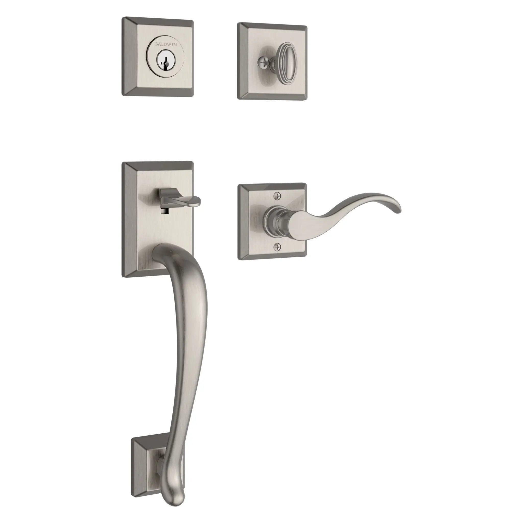 Baldwin Reserve Napa Handleset x Curve Lever with Square Interior by Baldwin