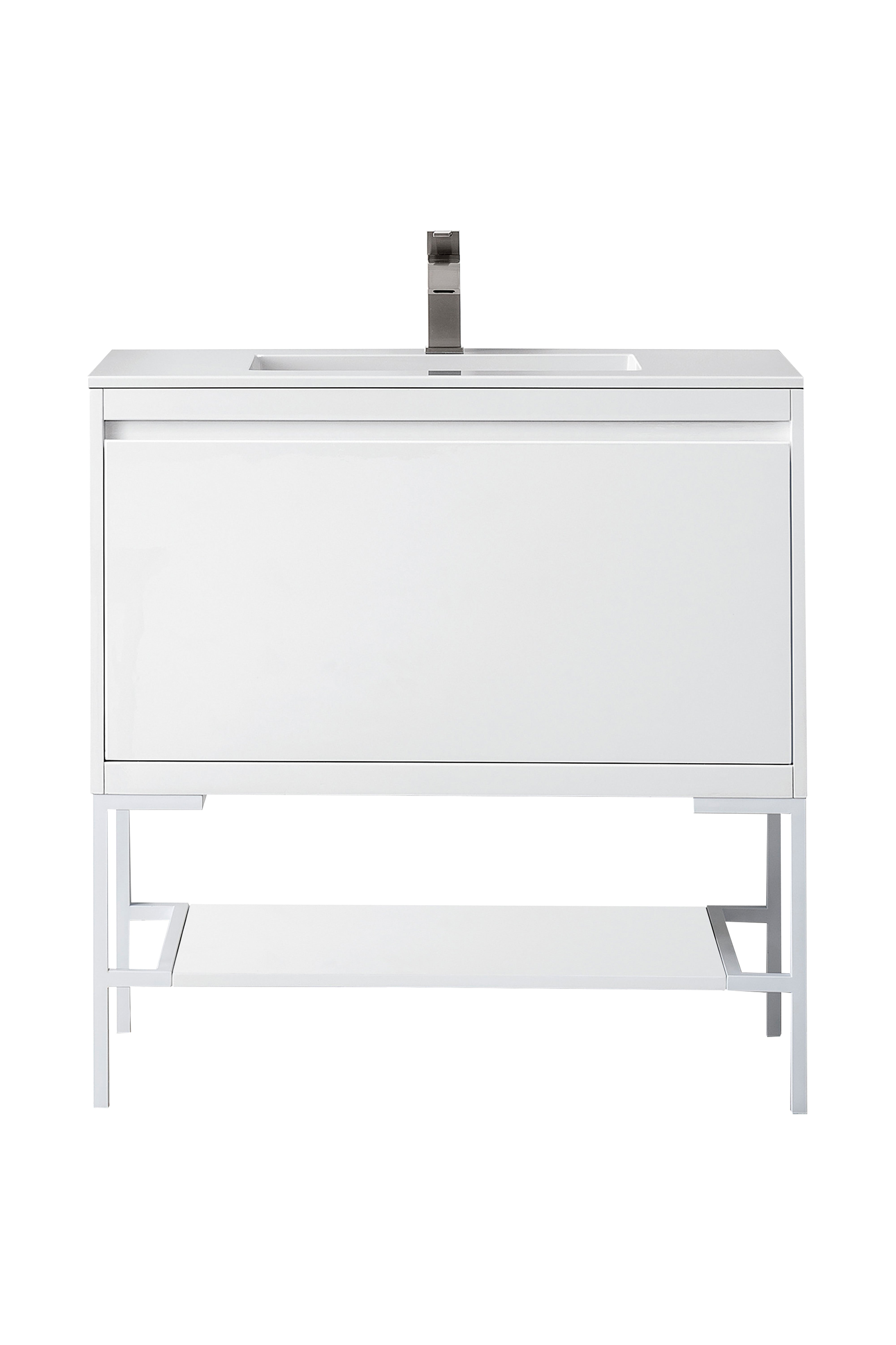 James Martin Vanities Milan 35.4" Single Vanity Cabinet, Glossy White, Glossy White