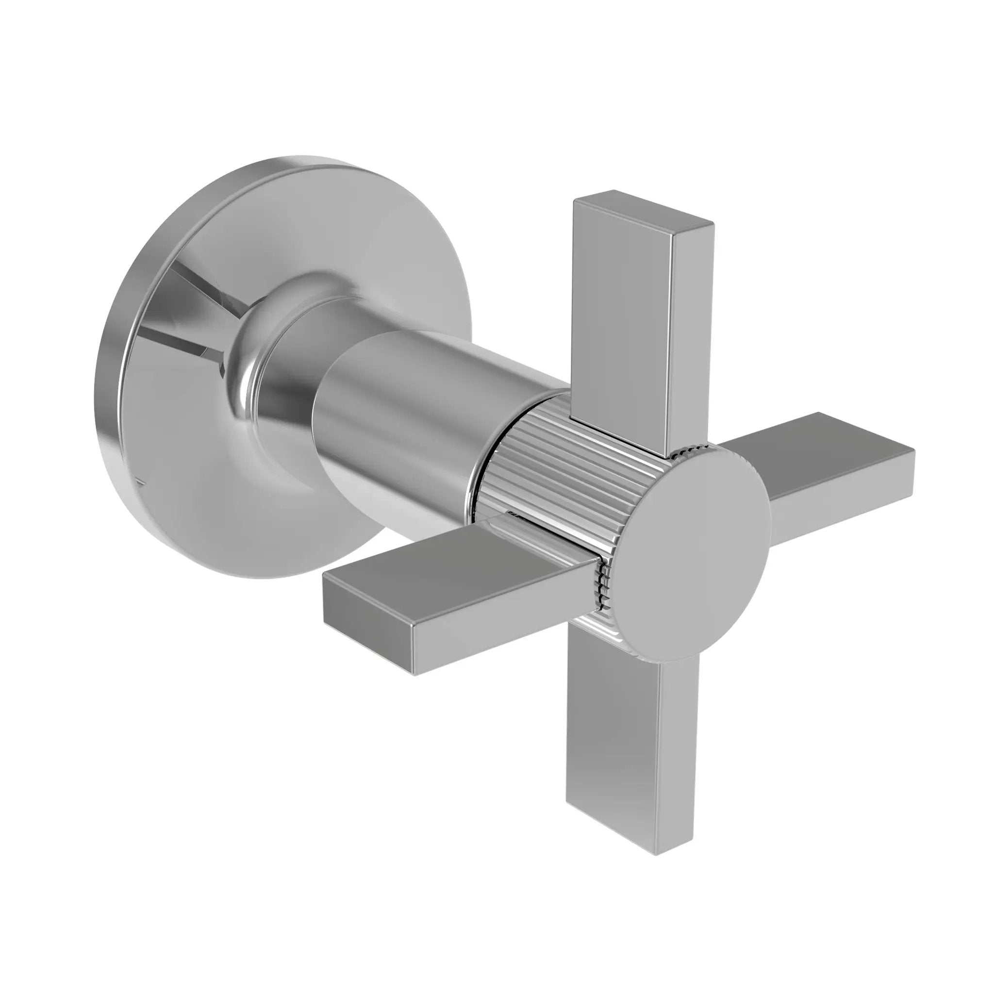polished chrome flow control handle