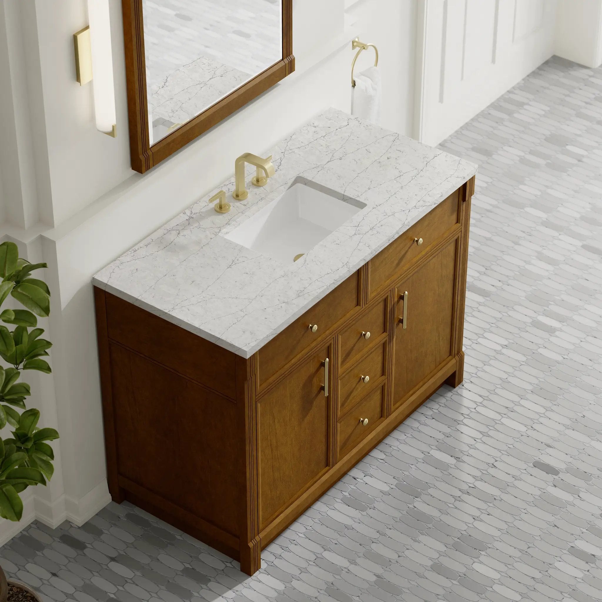 honey oak vanity