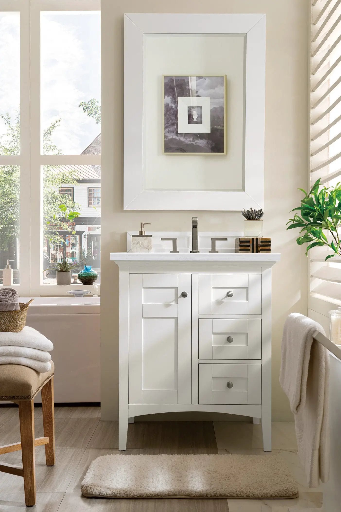 bright white vanity